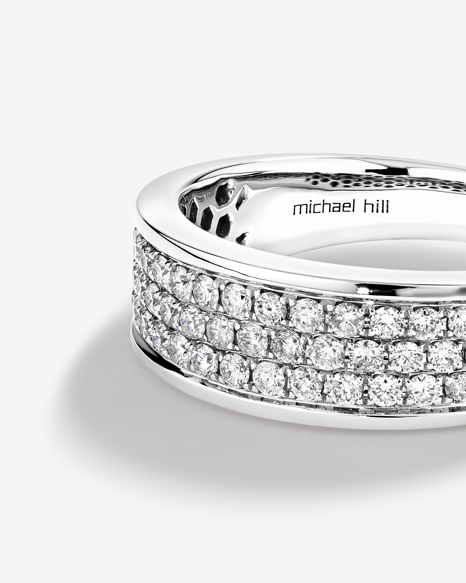 Men's Pave Ring with 0.87 Carat TW of Diamonds in 10kt White Gold