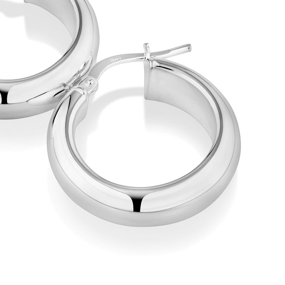 Boucles d'oreilles créoles de 15mm en argent sterling
