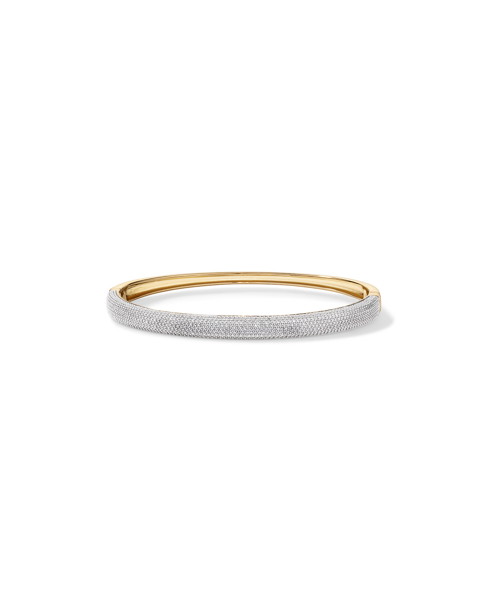 62mm Classic Pavé Hinged Bangle with Cubic Zirconia in 18kt Vermeil