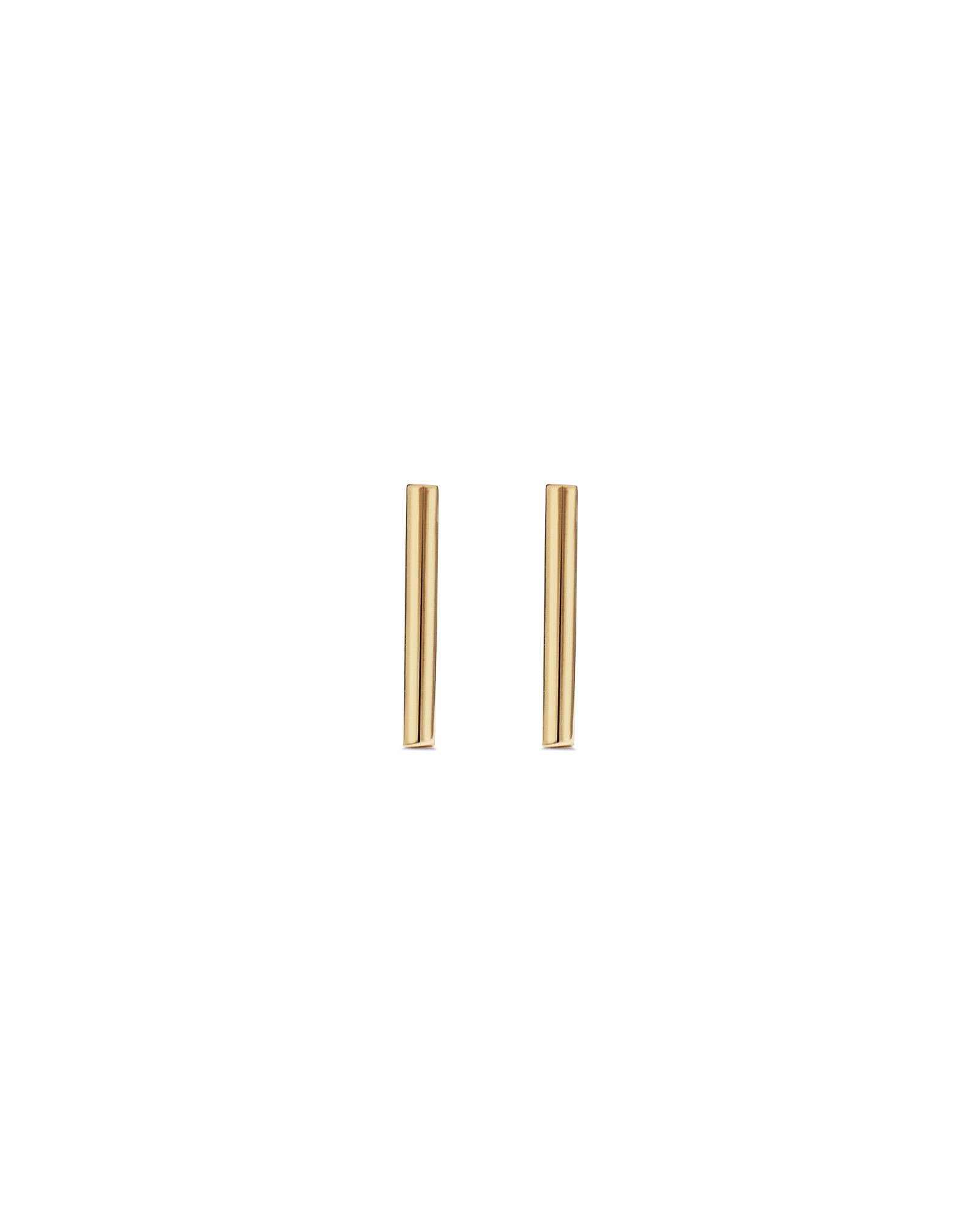 8mm Narrow Bar Stud Earrings in 10kt Yellow Gold