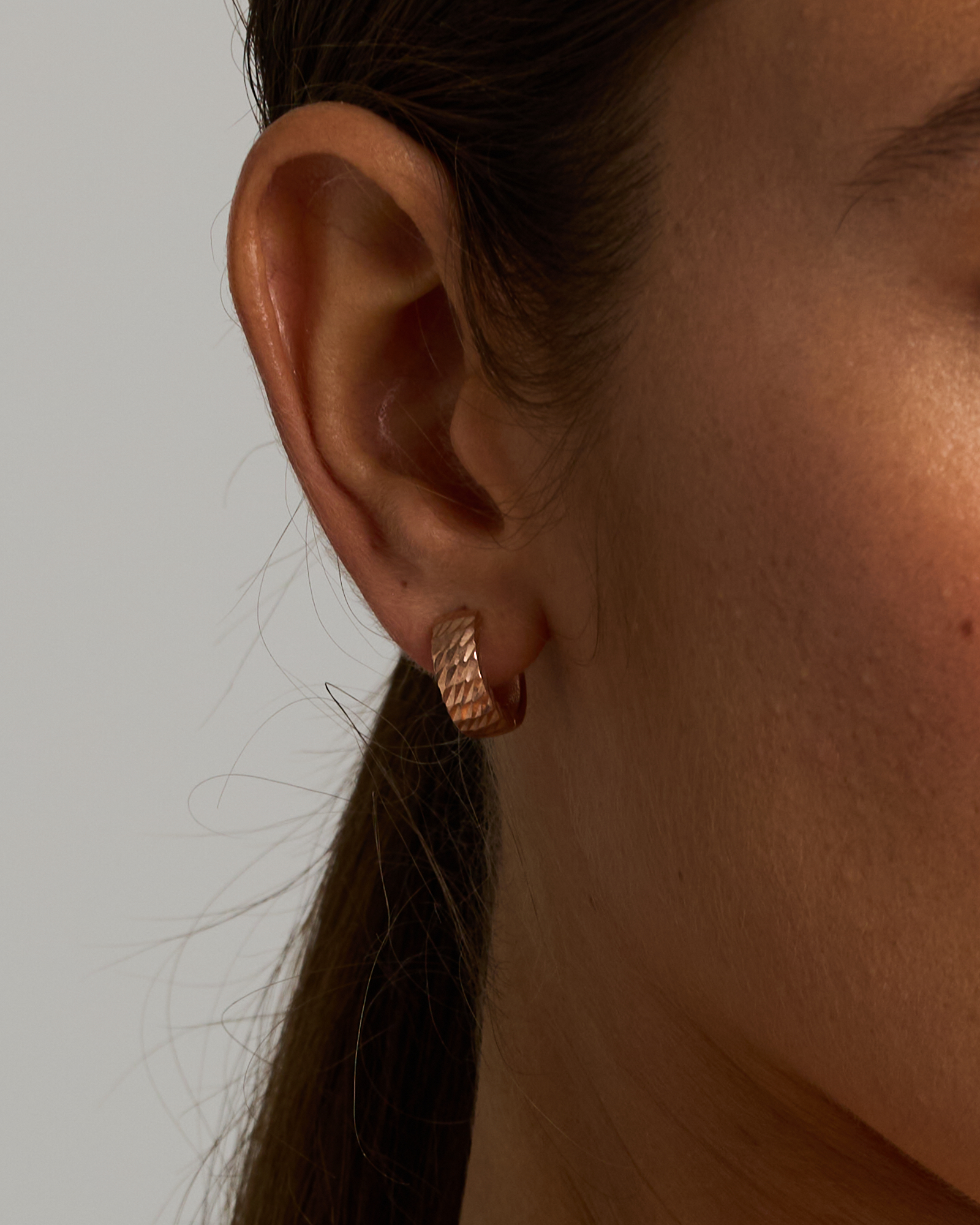 11mm Huggie Earrings in 10kt Rose Gold