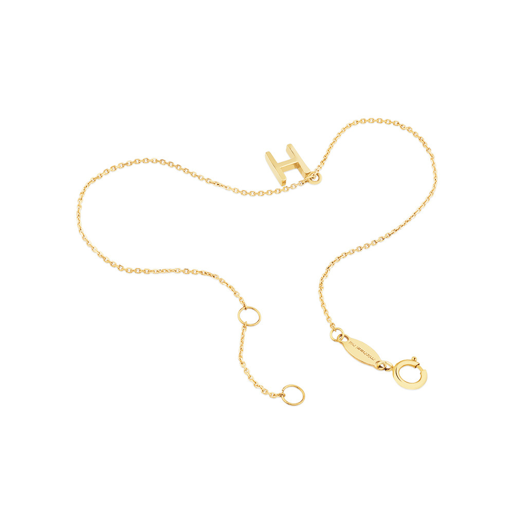 19cm (7.5") H Initial Bracelet in 10kt Yellow Gold