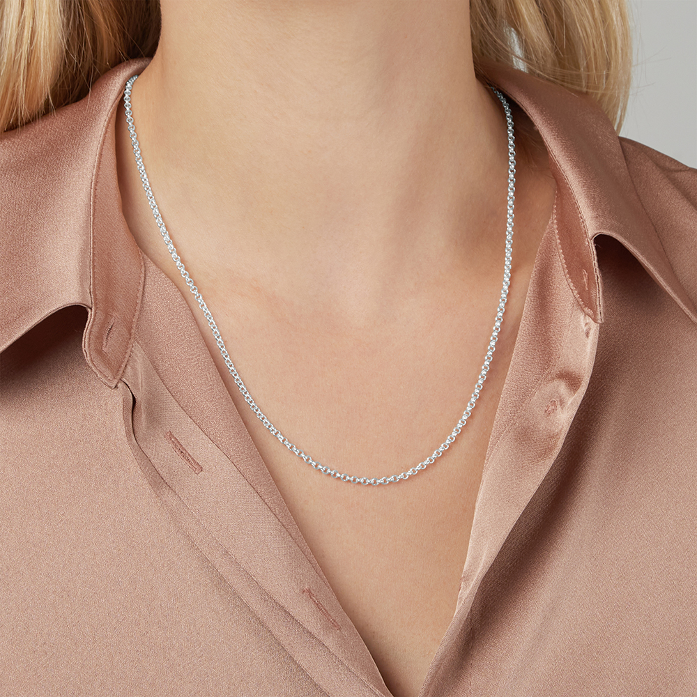Chaîne Belcher de 50 cm (20 po) de 2 mm à 2,5 mm de largeur en argent sterling