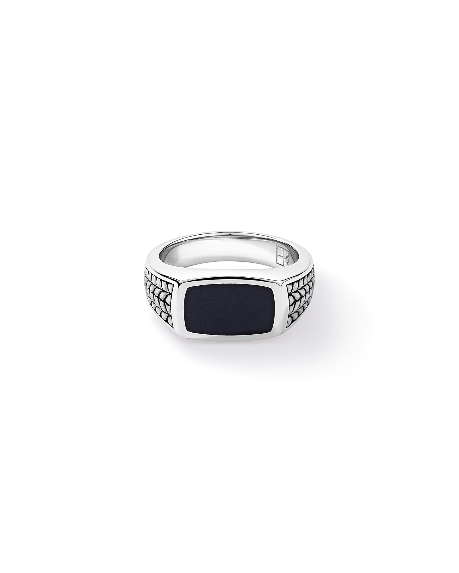 Black Onyx Signet Ring in Sterling Silver