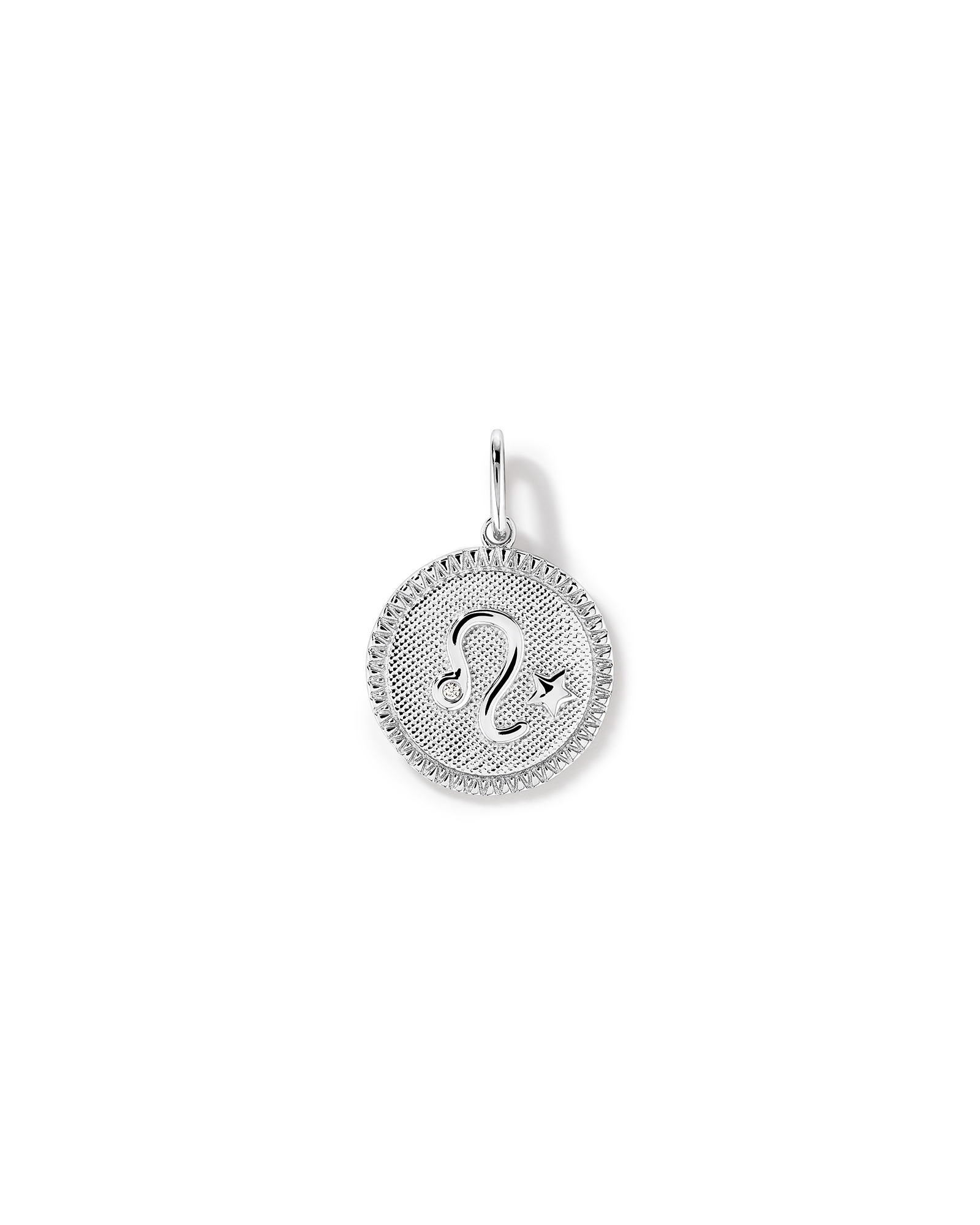 Diamond Accent Leo Zodiac Pendant in Sterling Silver
