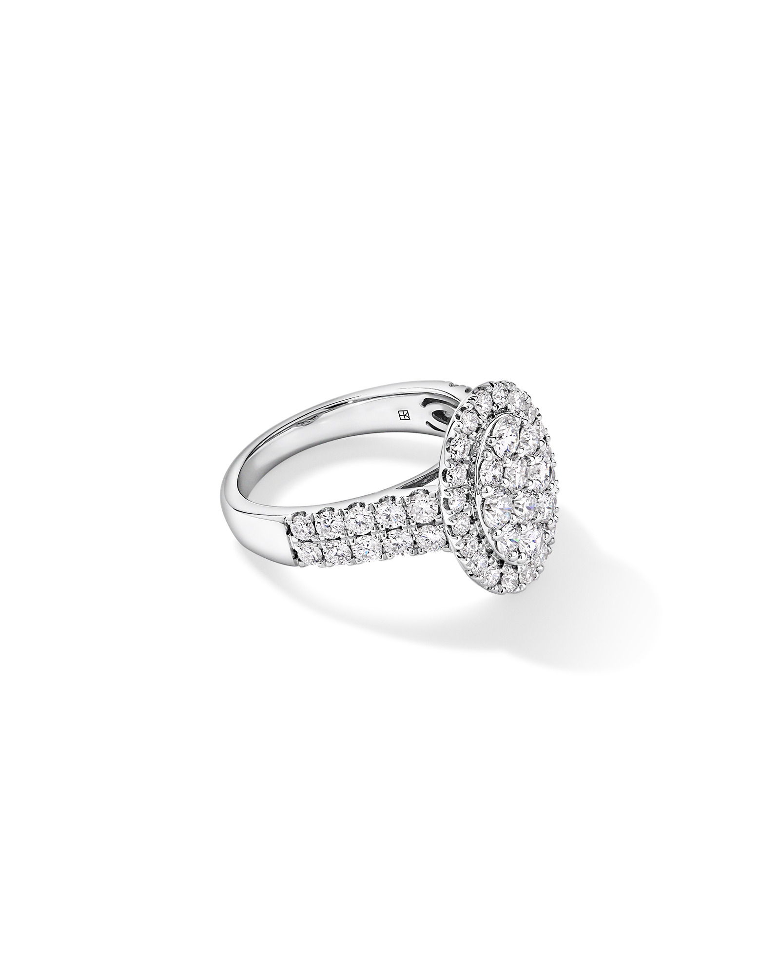 2.00TW Round Brilliant Laboratory-Grown Diamond Cluster Ring 10kt White Gold