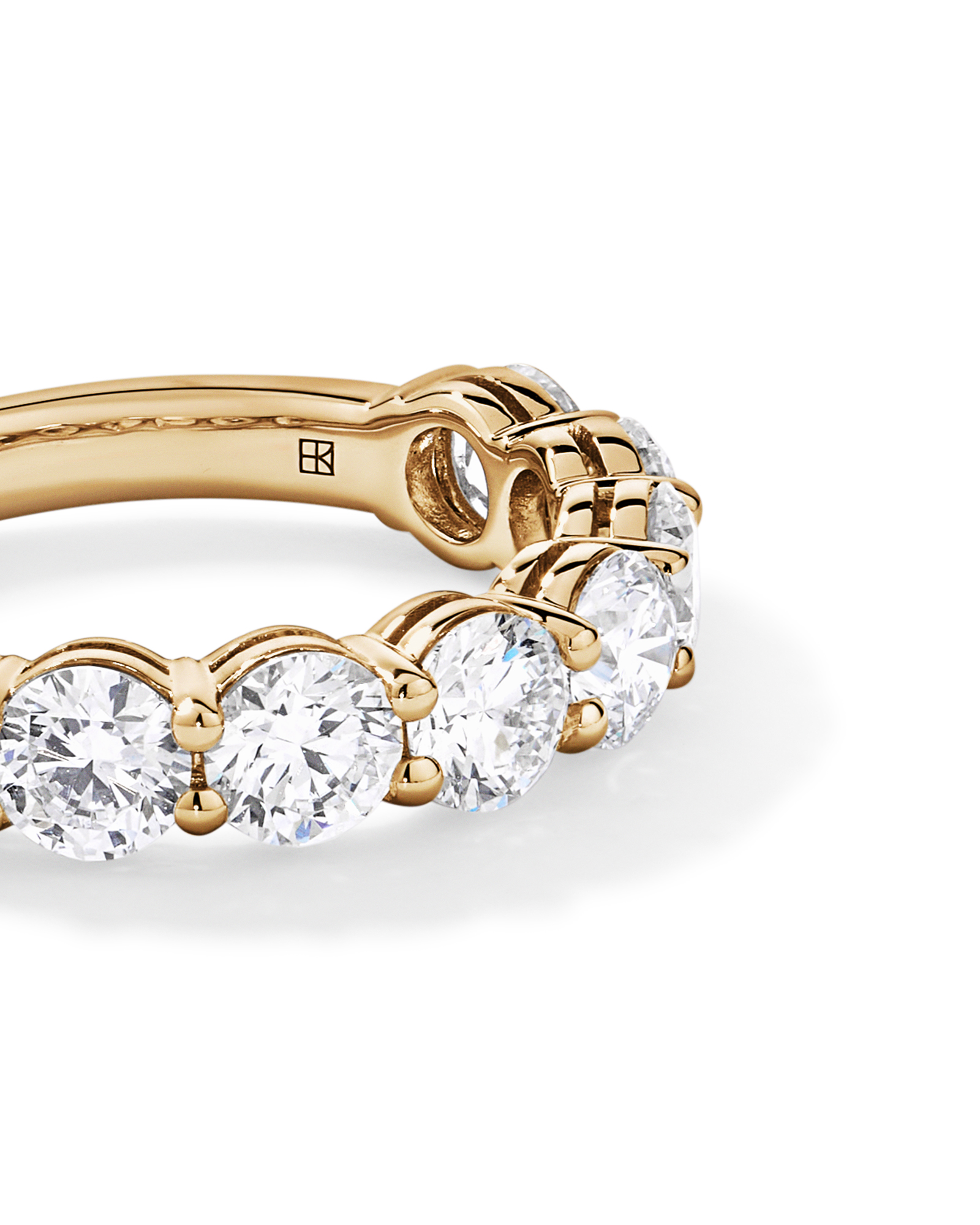 Alliance en or jaune 14 carats sertie d'un diamant rond brillant de 2,74 carats, cultivé laboratoire