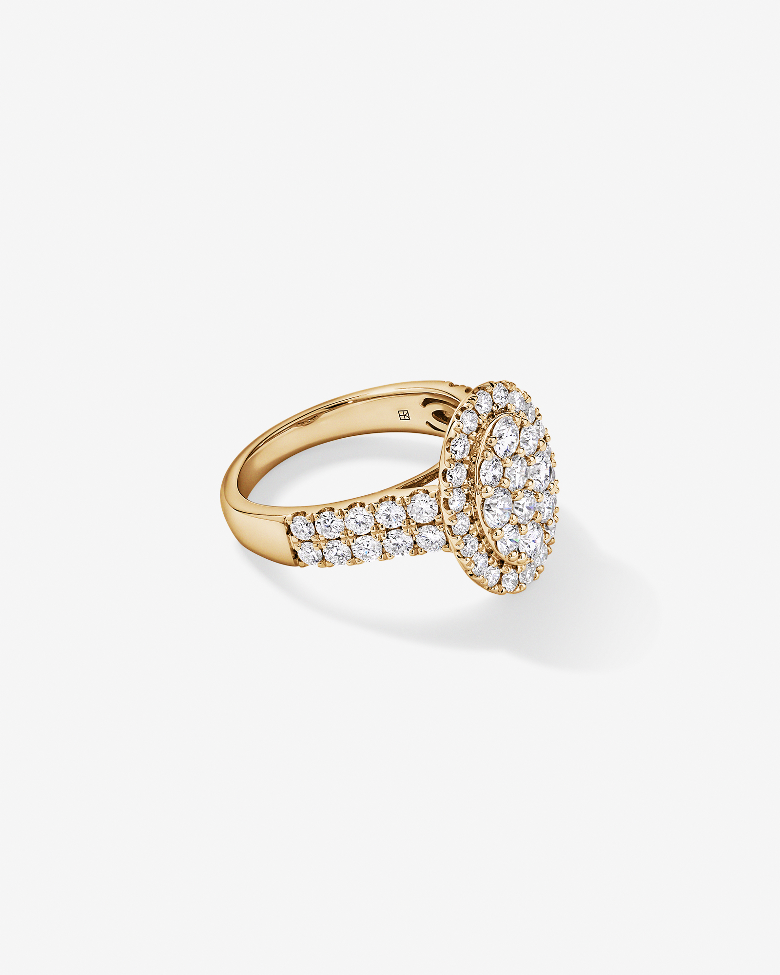 2.00TW Round Brilliant Laboratory-Grown Diamond Cluster Ring 10kt Yellow Gold