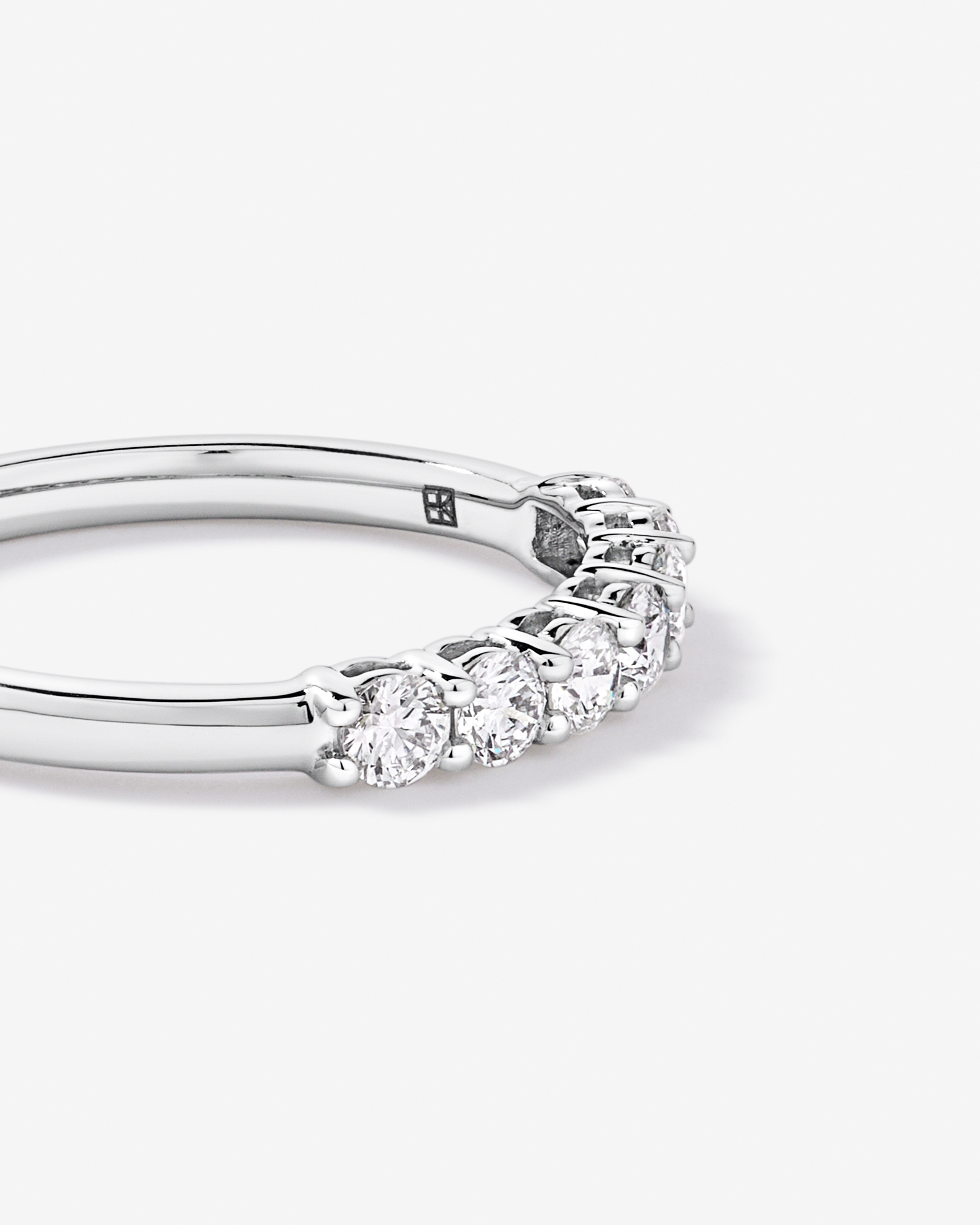 0.50 Carat TW Round Brilliant Wedding Band in Recycled Platinum