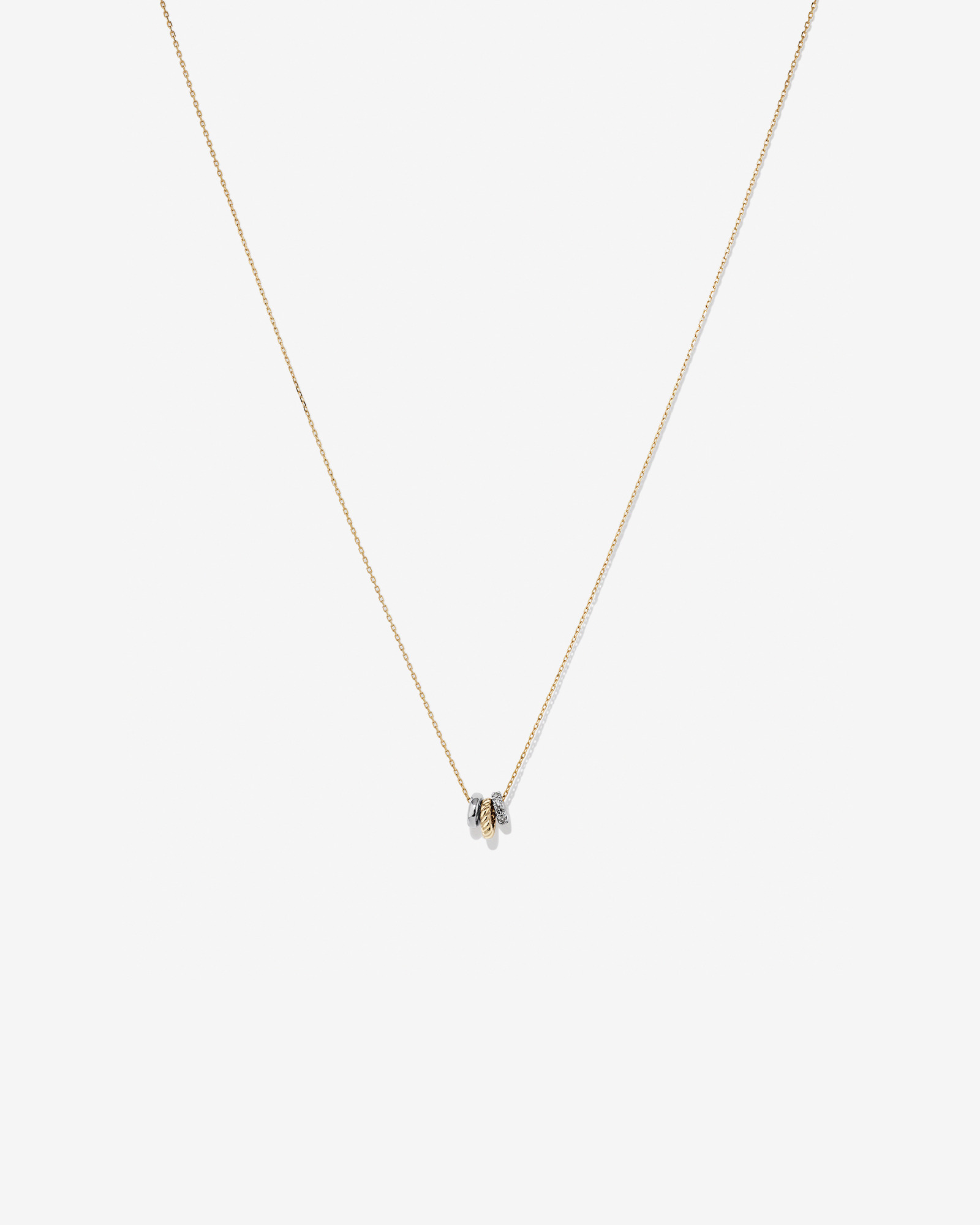 Collier en argent sterling et or jaune 10 K avec diamants totalisant 0,09 ct