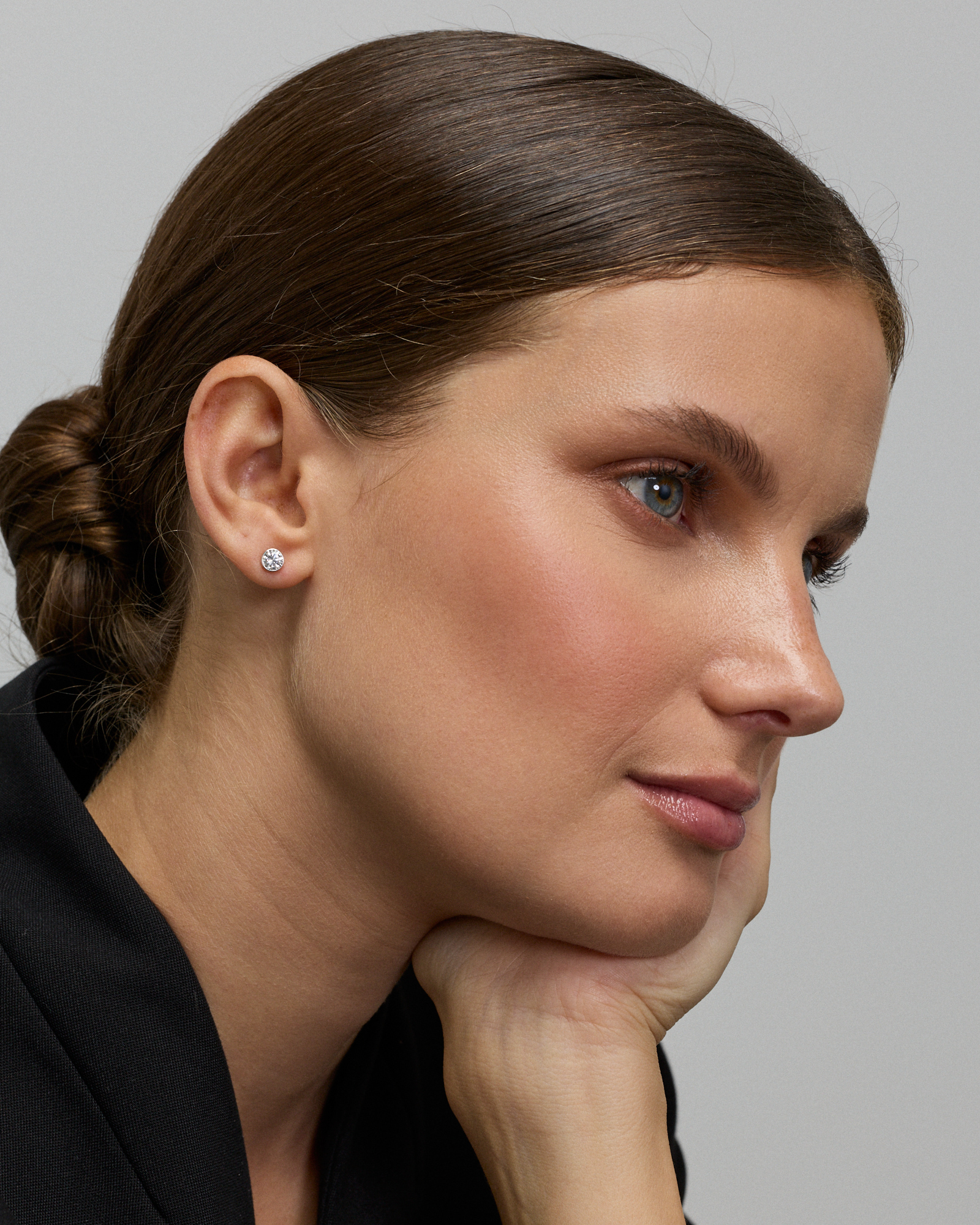 1.00TW Lab Diamond Seemless Stud Earrings in 10kt Gold