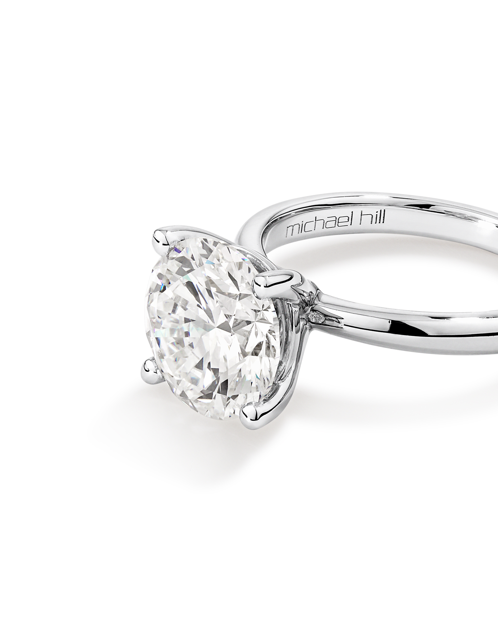 4,00 Carats Poids Total Bague De Fiançailles Solitaire En Diamant Rond Brillant Cultivé En Laboratoire, En Platine