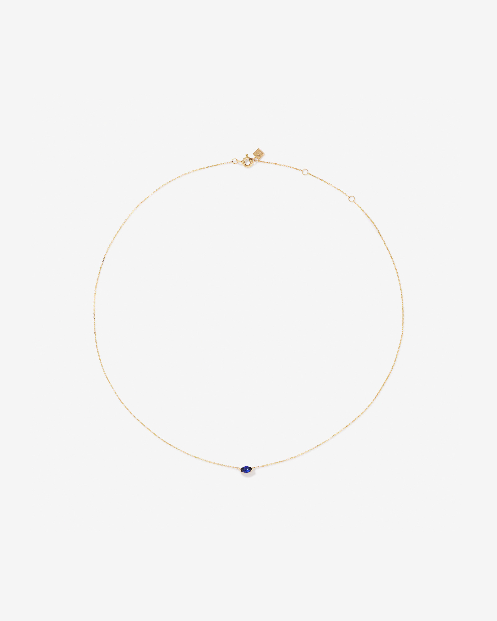 Collier avec Saphir Synthétique Marquise Est-Ouest en Or Jaune 10 carats