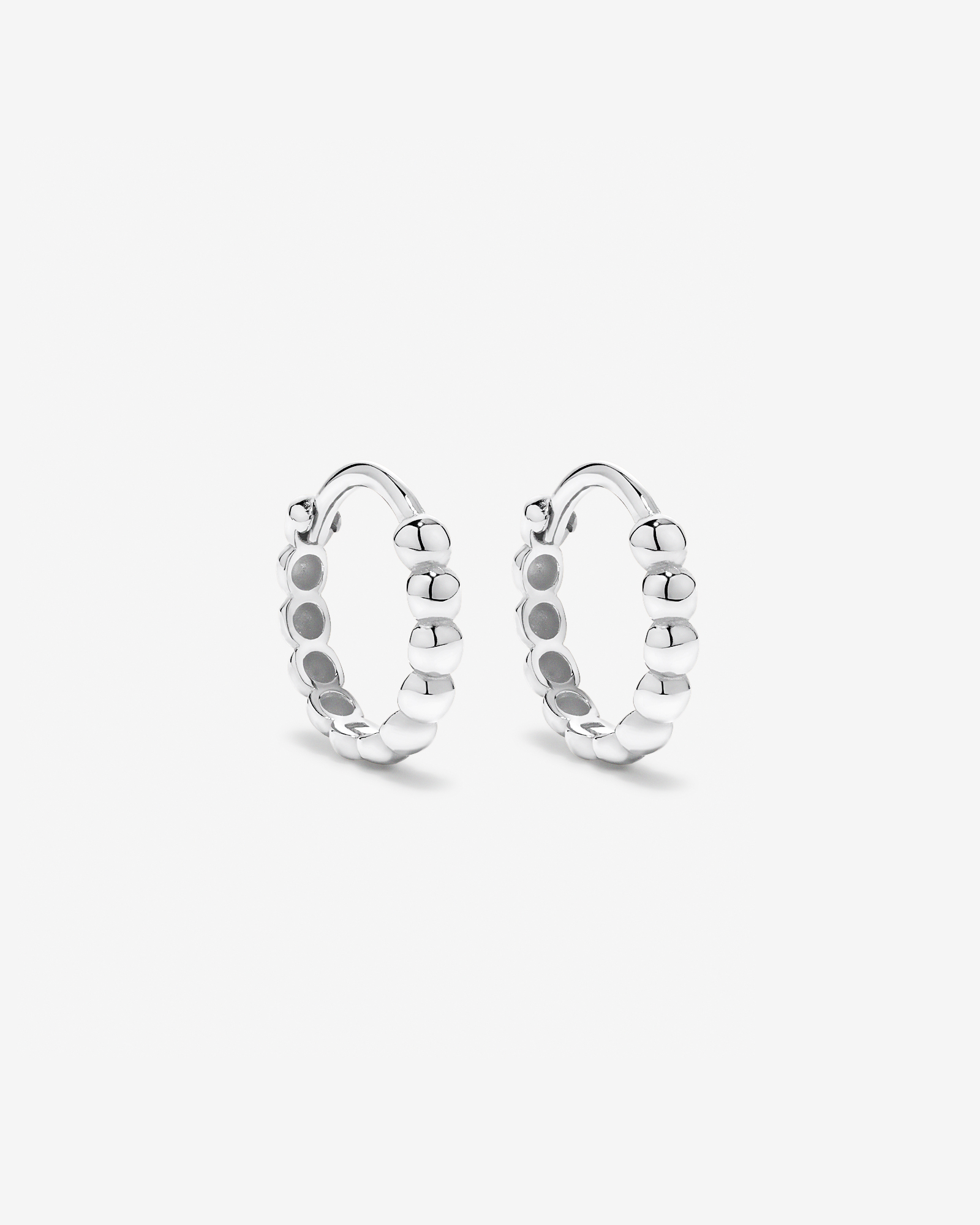 Boucles d'oreilles créoles en argent sterling avec perles de 12 mm