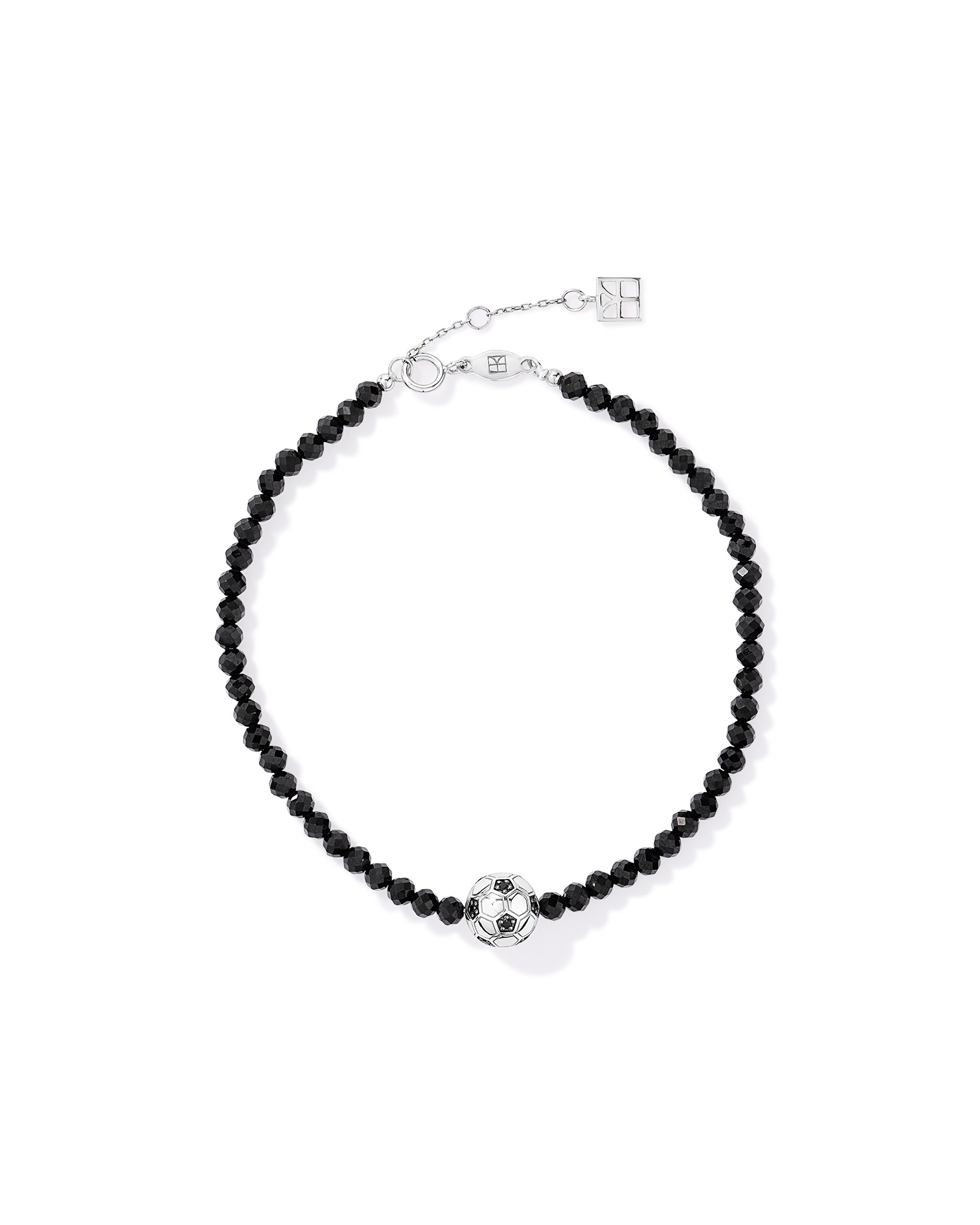 21cm Soccer Ball Bead Bracelet in Sterling Silver