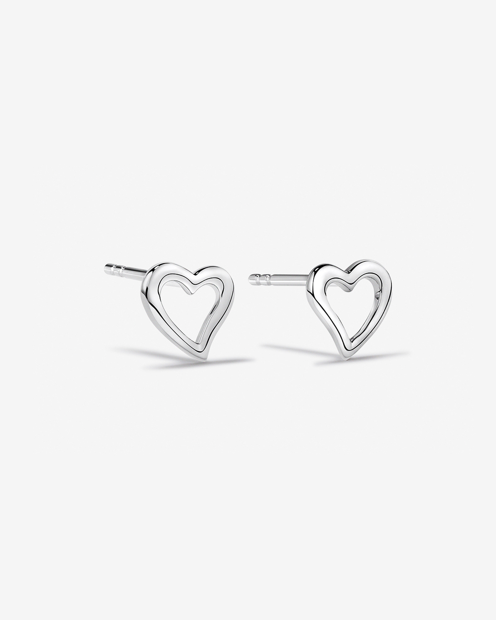 Boucles d'oreilles clous Cœur Ouvert en argent sterling