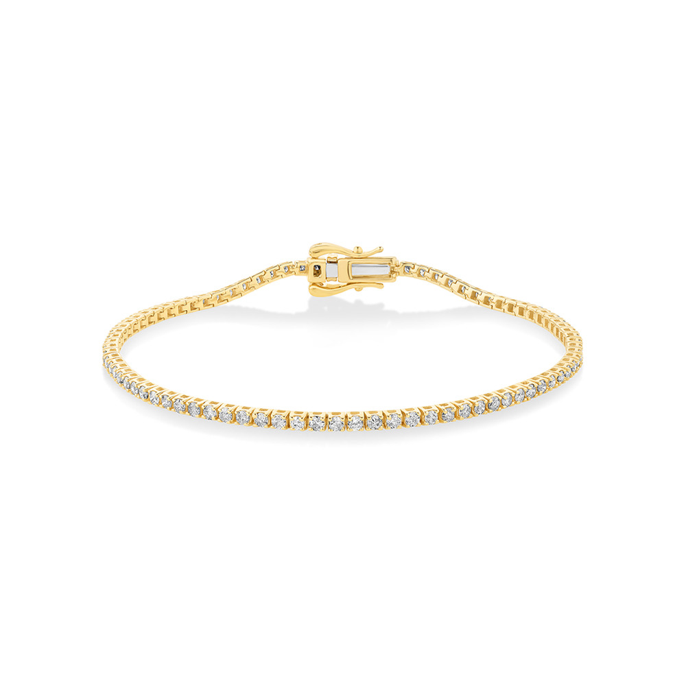 Bracelet de Tennis de 1,64 Carat TW en Diamant en Or Jaune 10kt