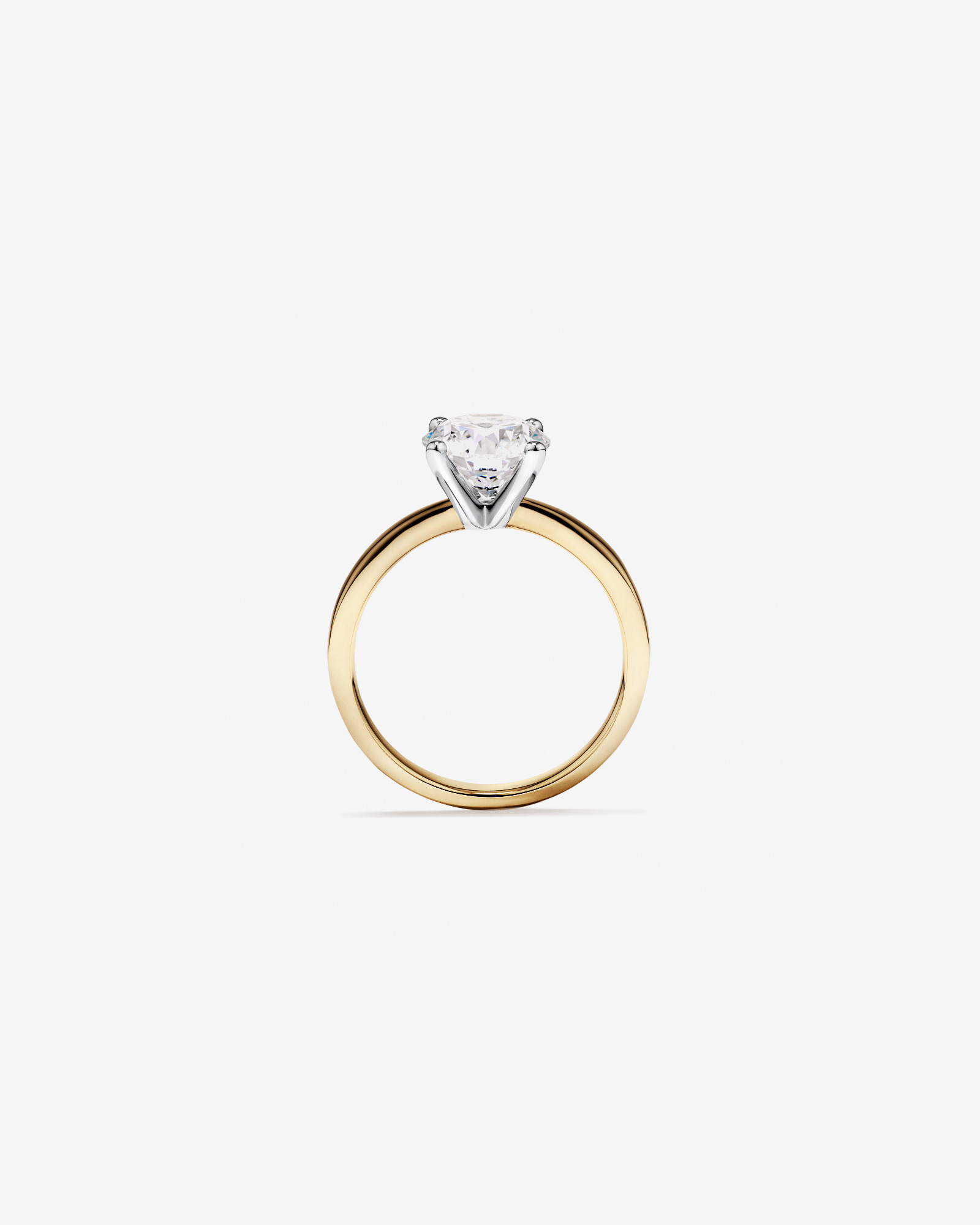 2.00 Carat TW Round Brilliant Lab-Grown Diamond Solitaire Engagement Ring 14kt Yellow and White Gold
