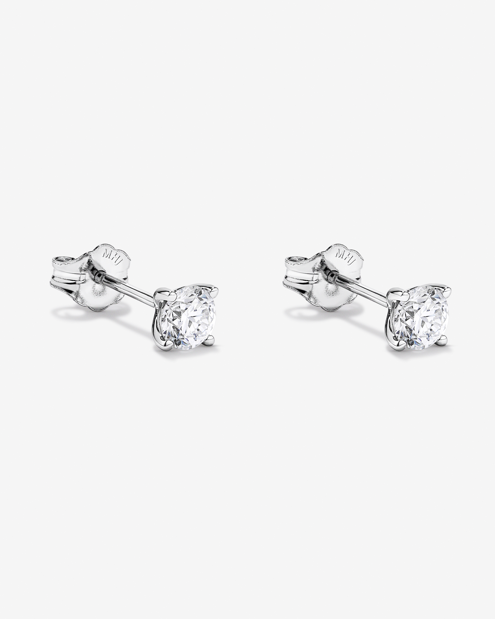 0.65TW Lab Diamond Solitaire Stud Earrings in 10kt White Gold