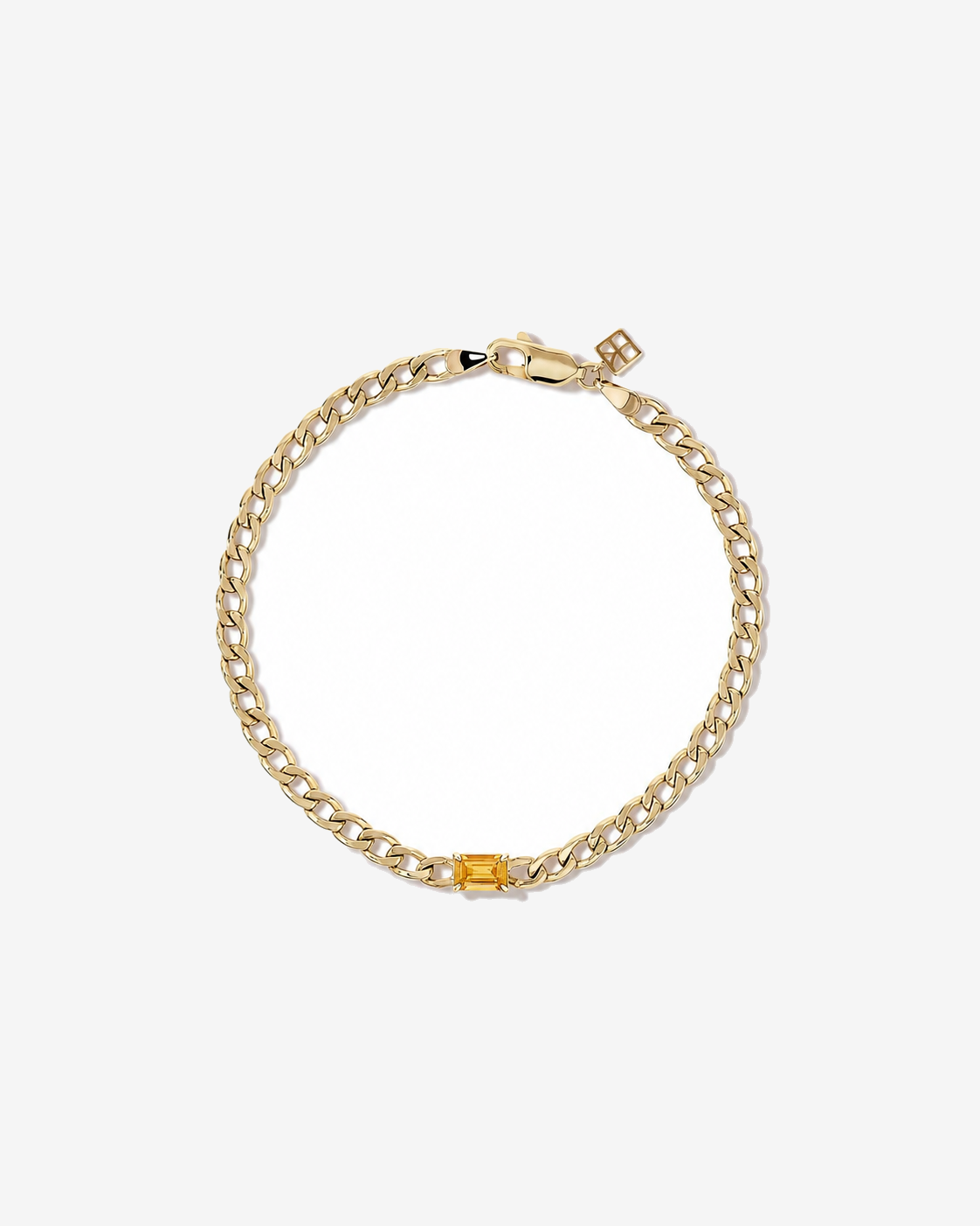 Citrine Curb Link Bracelet in 10kt Yellow Gold