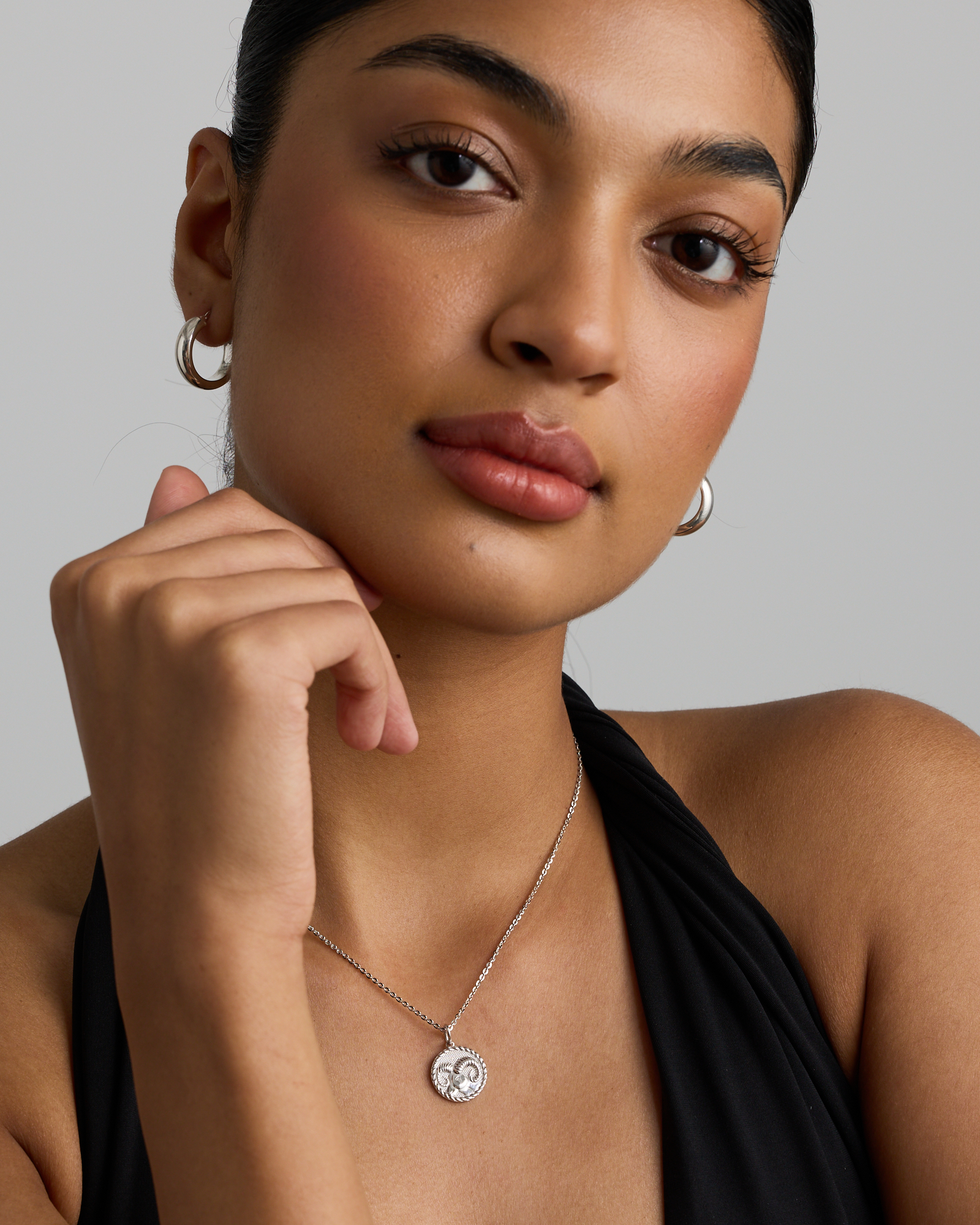 Diamond Accent Aries Zodiac Pendant in Sterling Silver