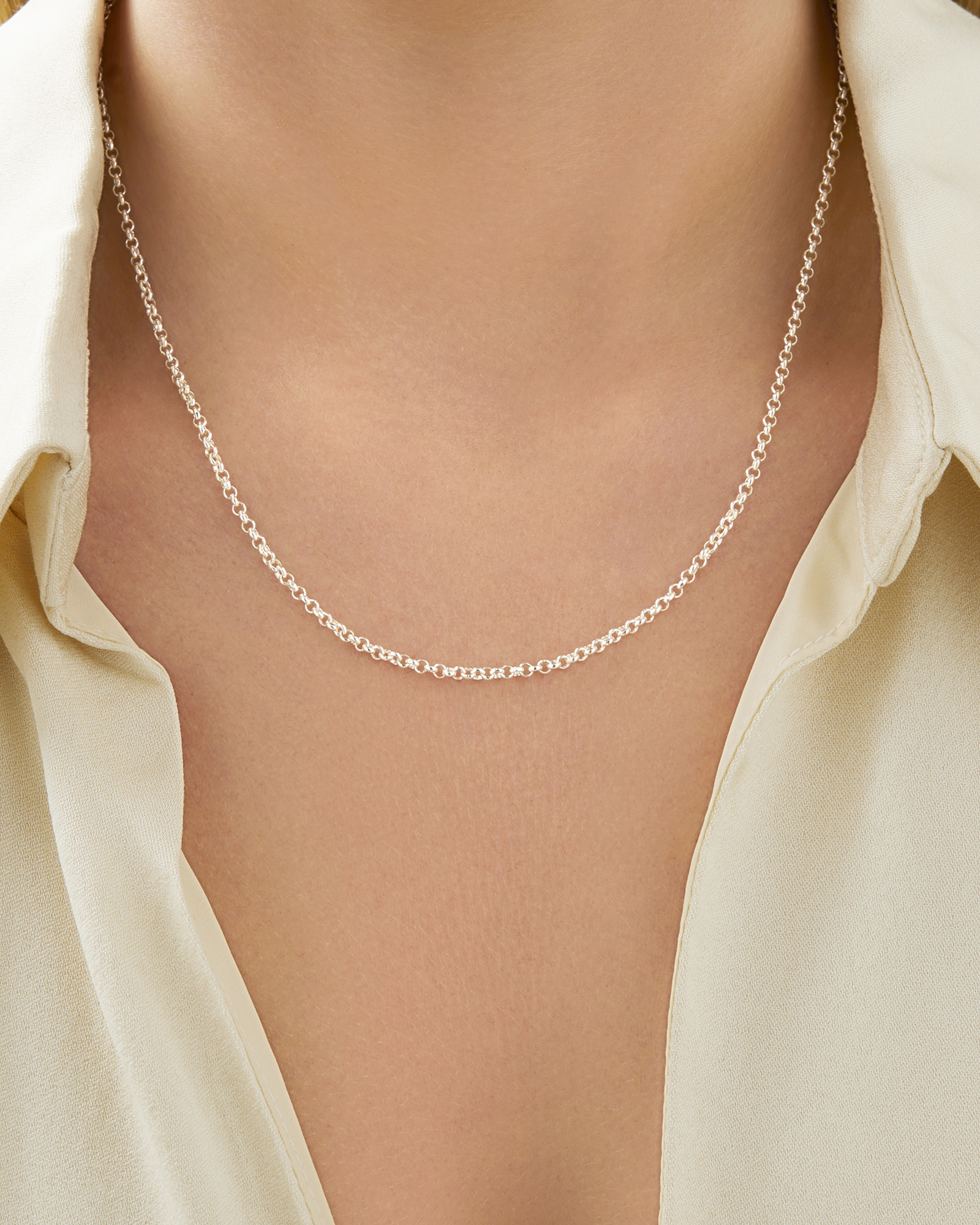 Chaîne belcher en argent sterling de 45 cm, largeur de 2 à 2,5 mm