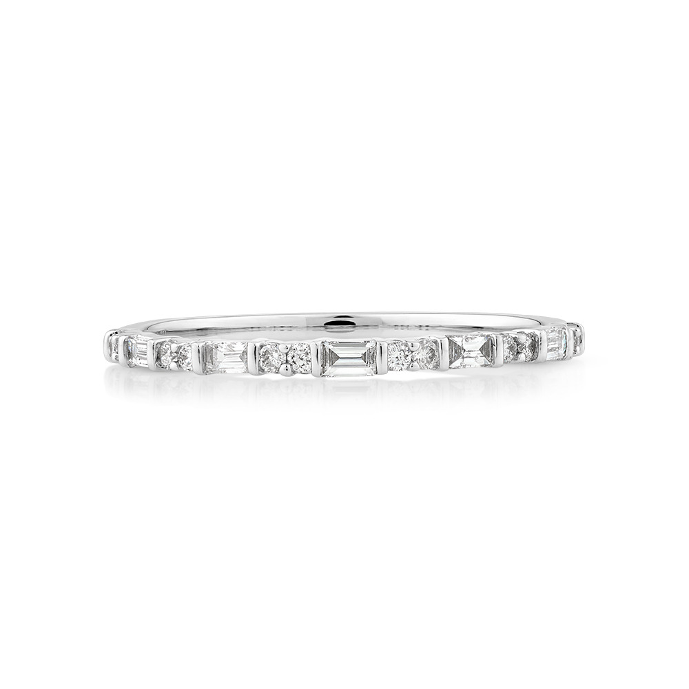 0.20 Carat TW Diamond Wedding Ring in 14kt White Gold