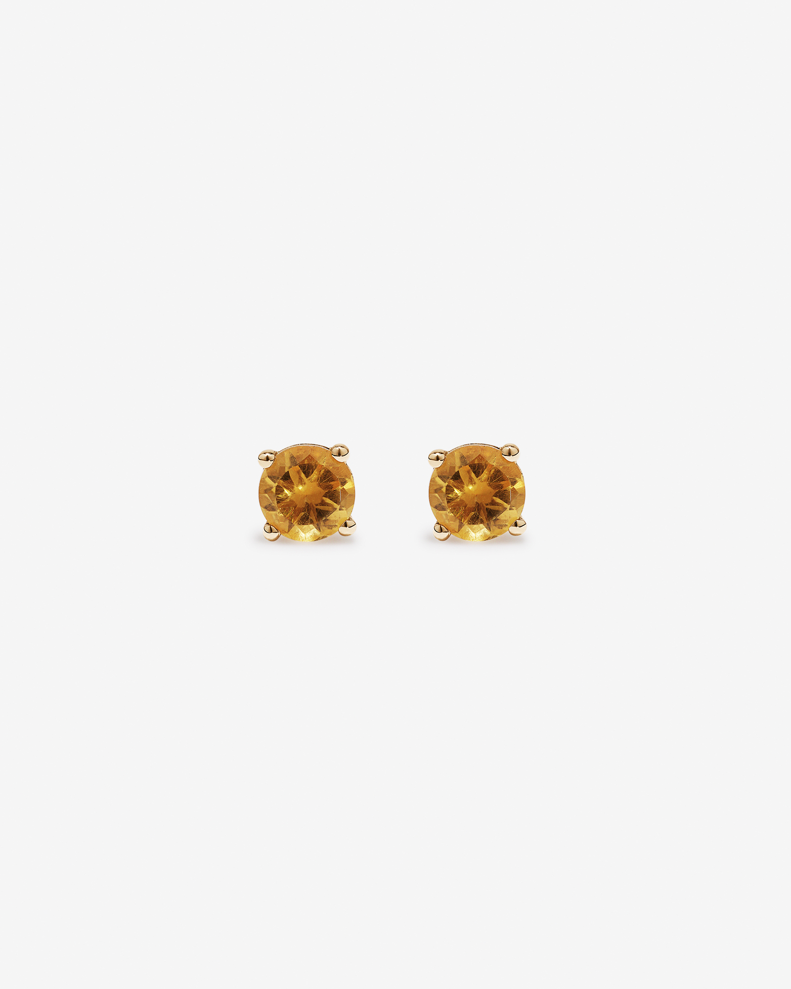 Stud Earrings with Citrine in 10kt Yellow Gold