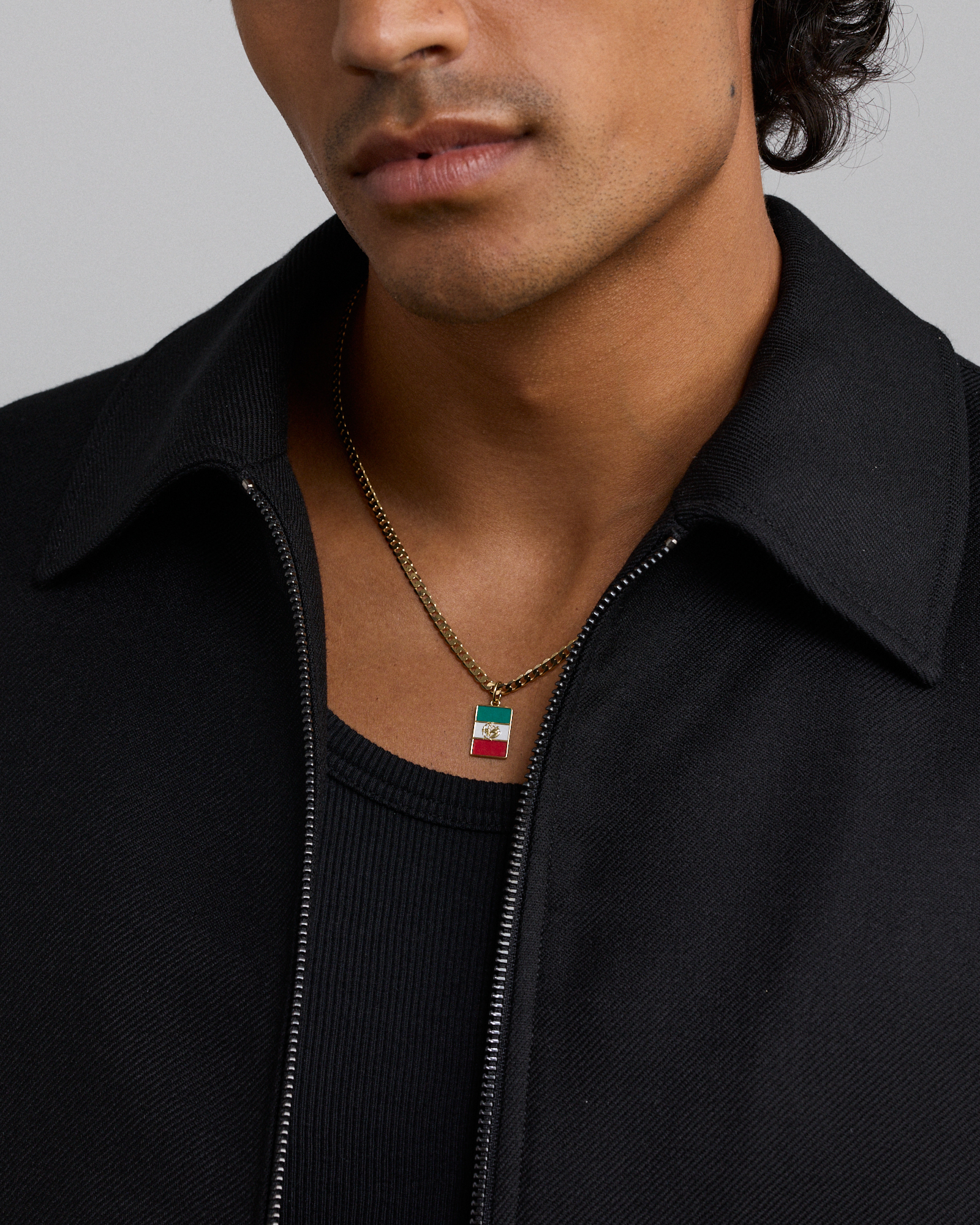 Mexico Flag Pendant in 18Kt Vermeil