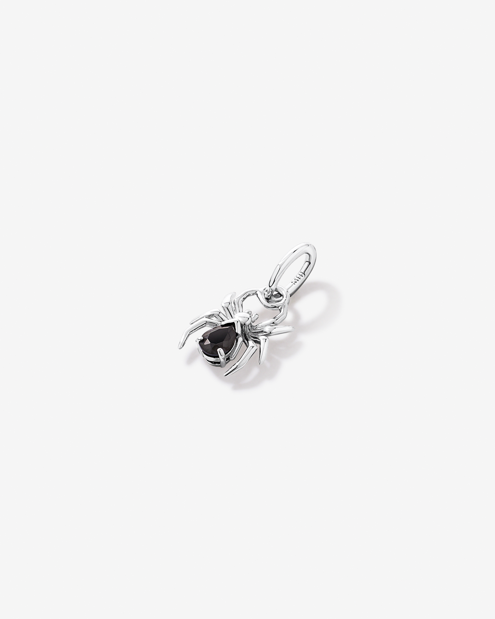 Spider Pendant with Black Cubic Zirconia in Sterling Silver