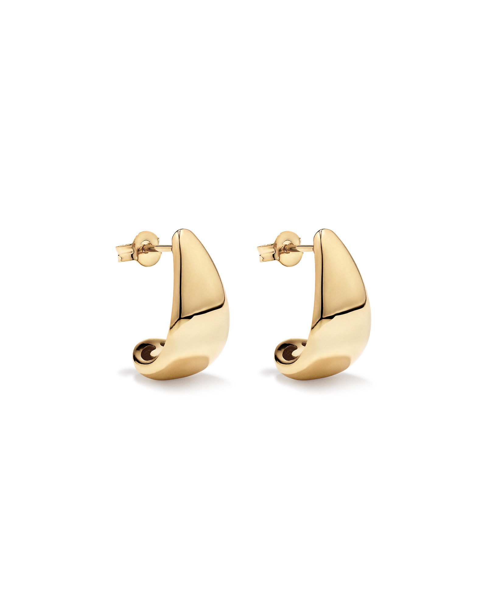Half Hoop Dome Stud Earrings in 10kt Yellow Gold