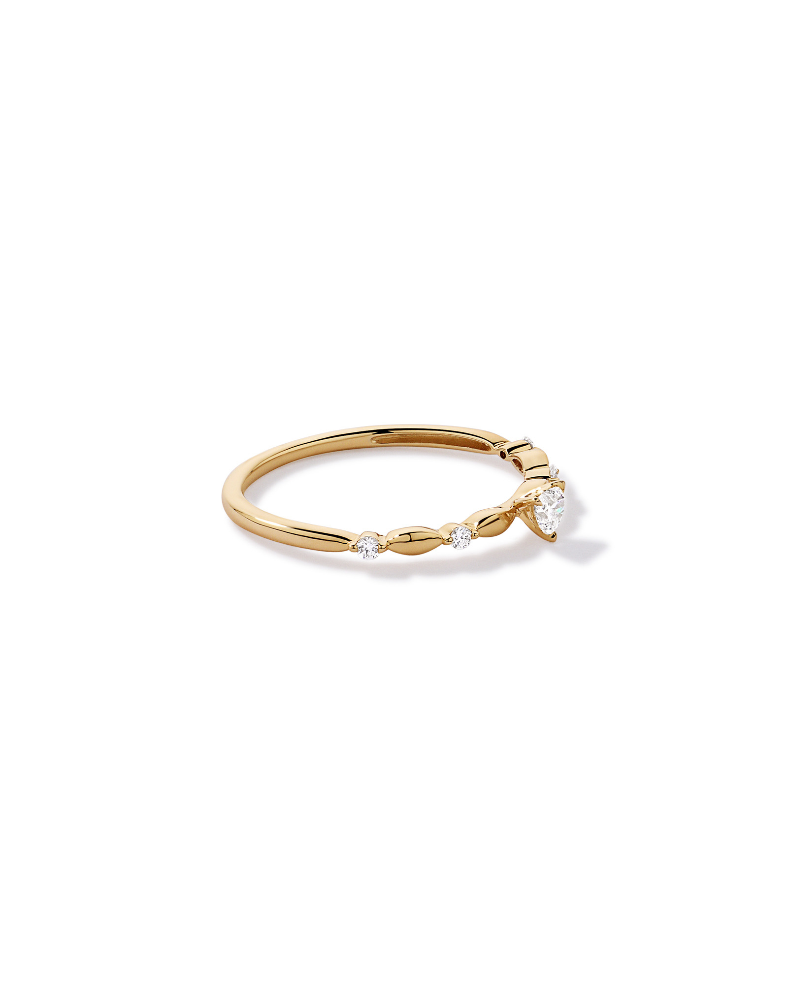 0.15 Carat TW Heart and Round Brilliant Laboratory-Grown Diamond Promise Ring 10kt Gold