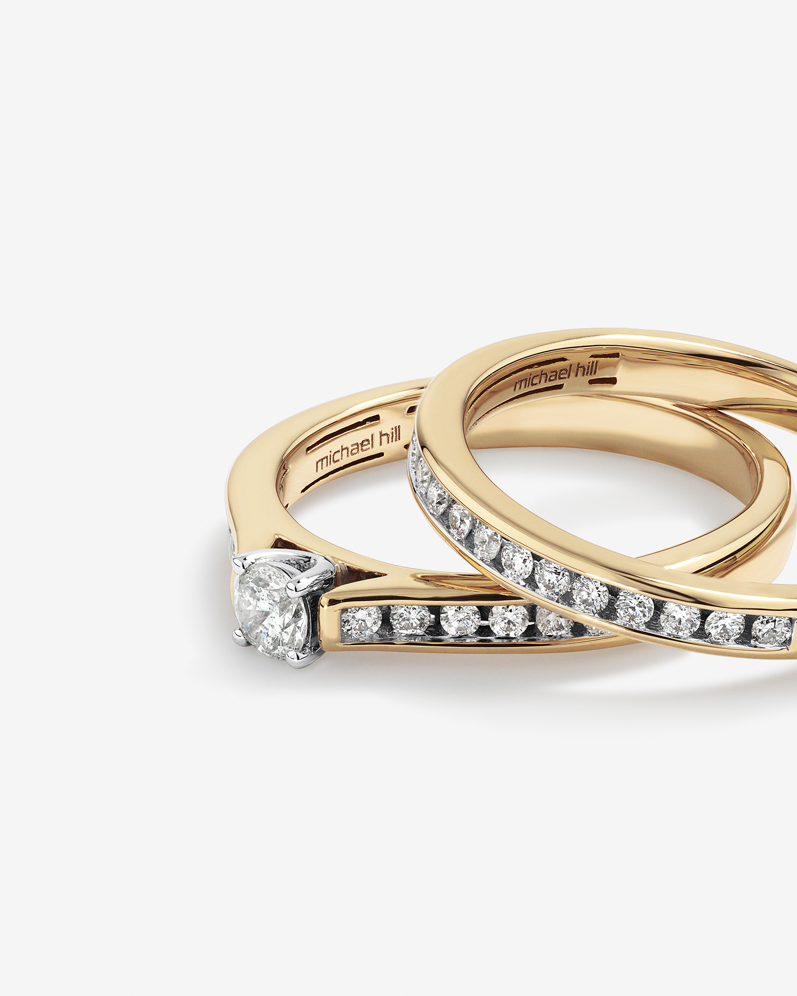 Bridal Set with 0.50 Carat TW of Diamonds in 14kt Yellow & White Gold