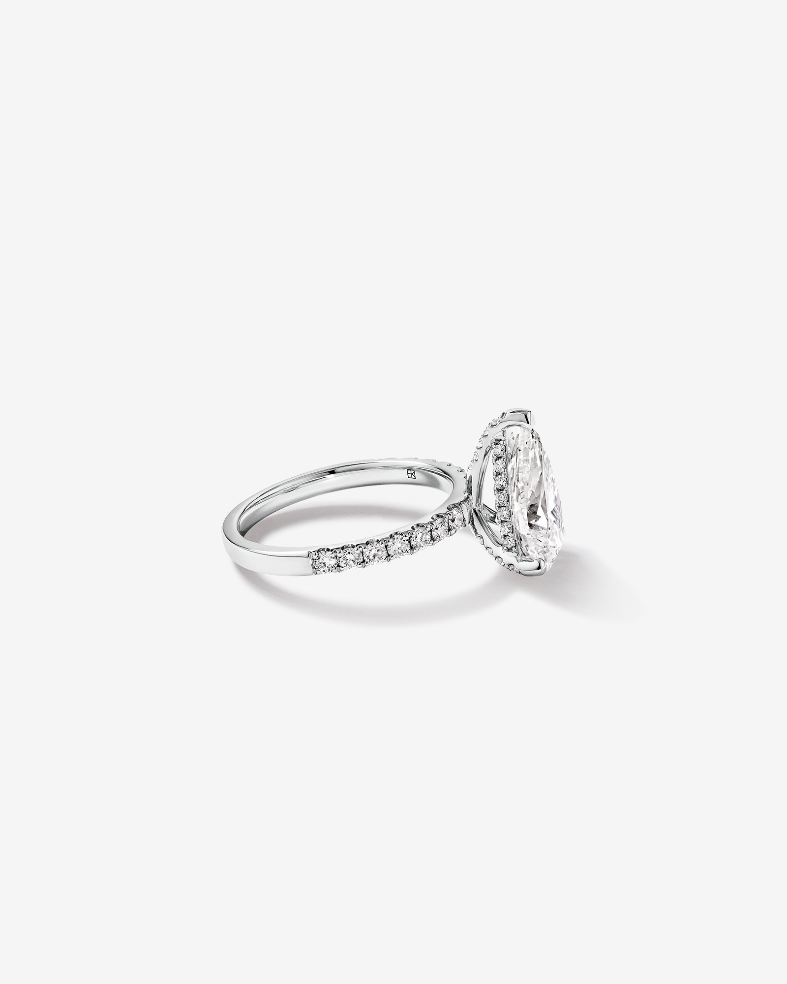 3.50 Carat TW Pear Cut Laboratory-Grown Diamond Engagement Ring 18kt White Gold