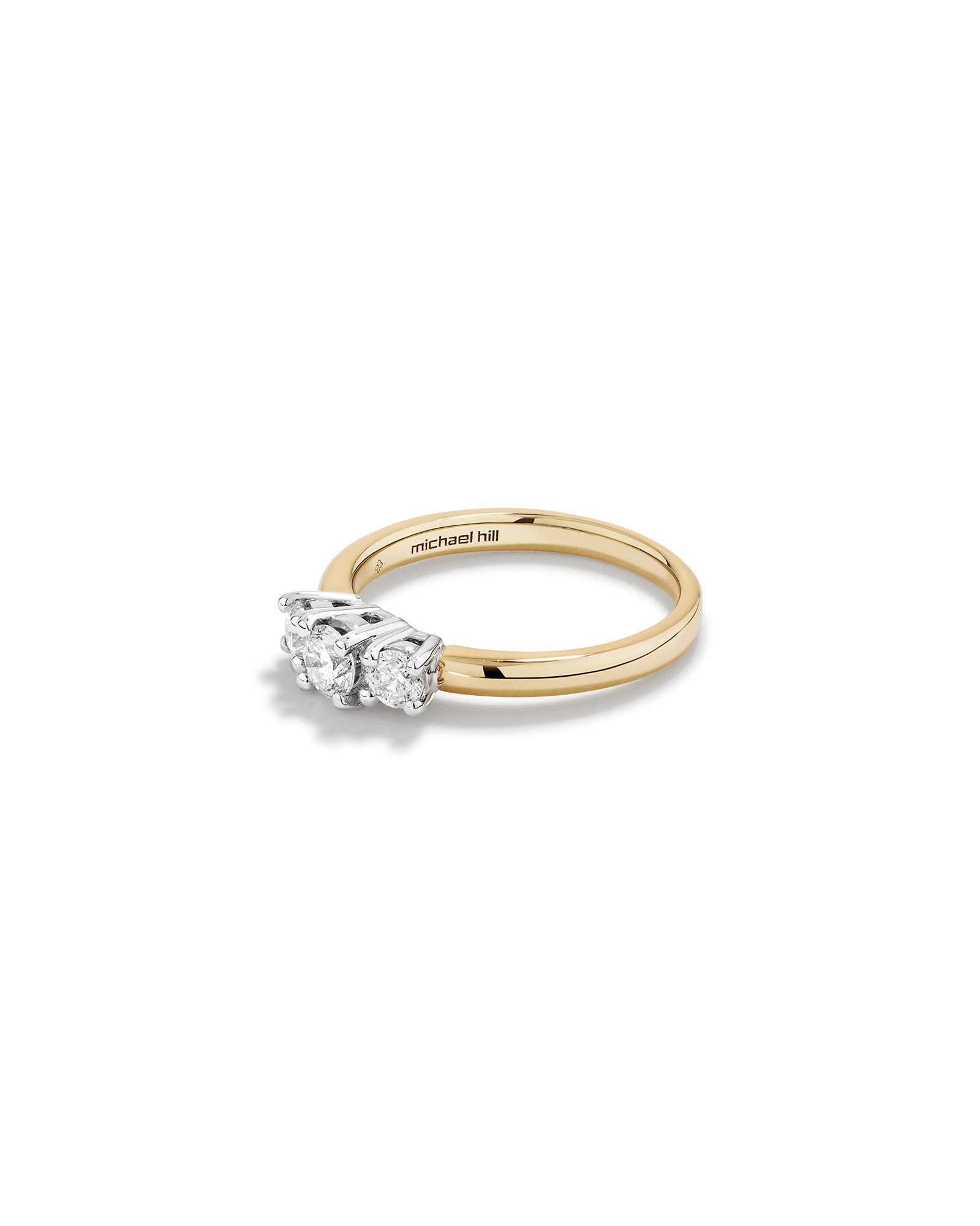 0.50 Carat TW Three Stone Round Brilliant Diamond Engagement Ring in 14kt Yellow and White Gold