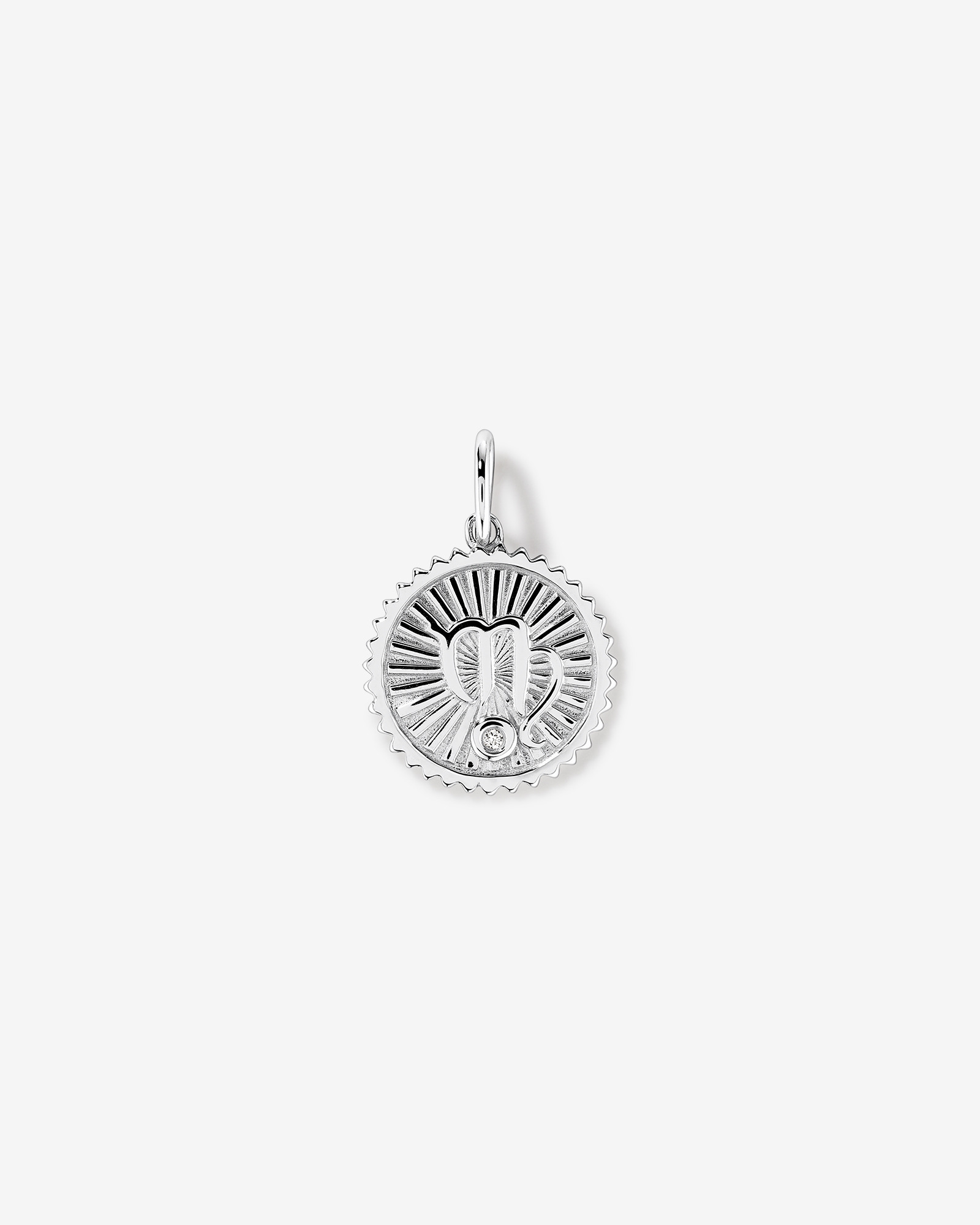 Diamond Accent Virgo Zodiac Pendant in Sterling Silver
