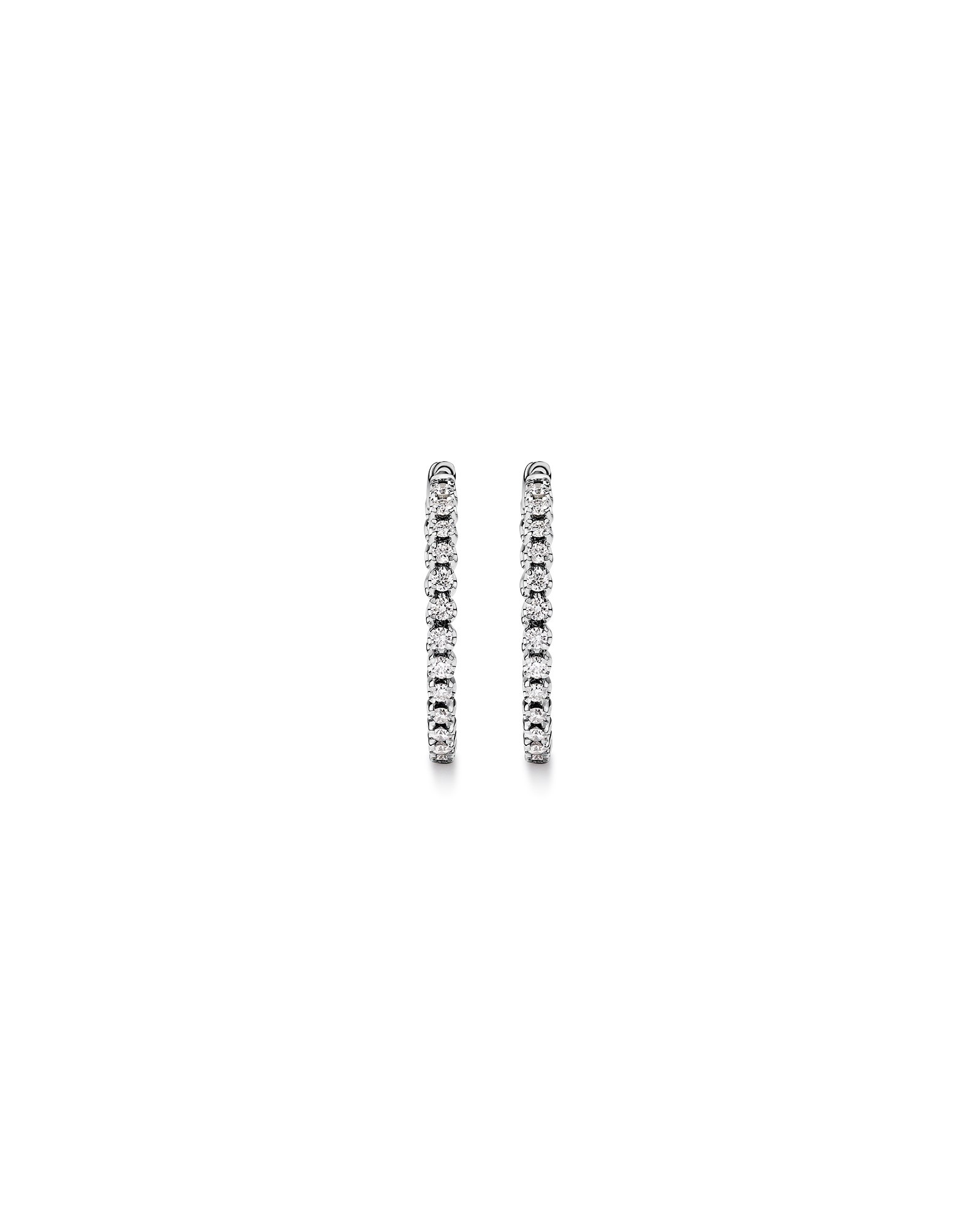 Carat TW Laboratory-Grown Diamond Hoop Earrings Set in 10kt White Gold