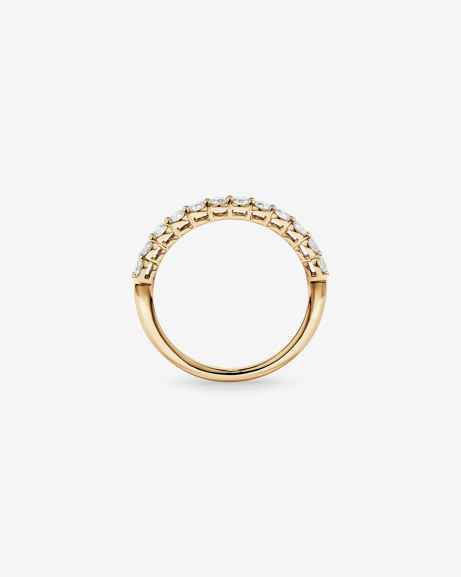 Alliance ronde en diamant brillant cultivé en laboratoire TW de 0,60 carat en or jaune 14 carats