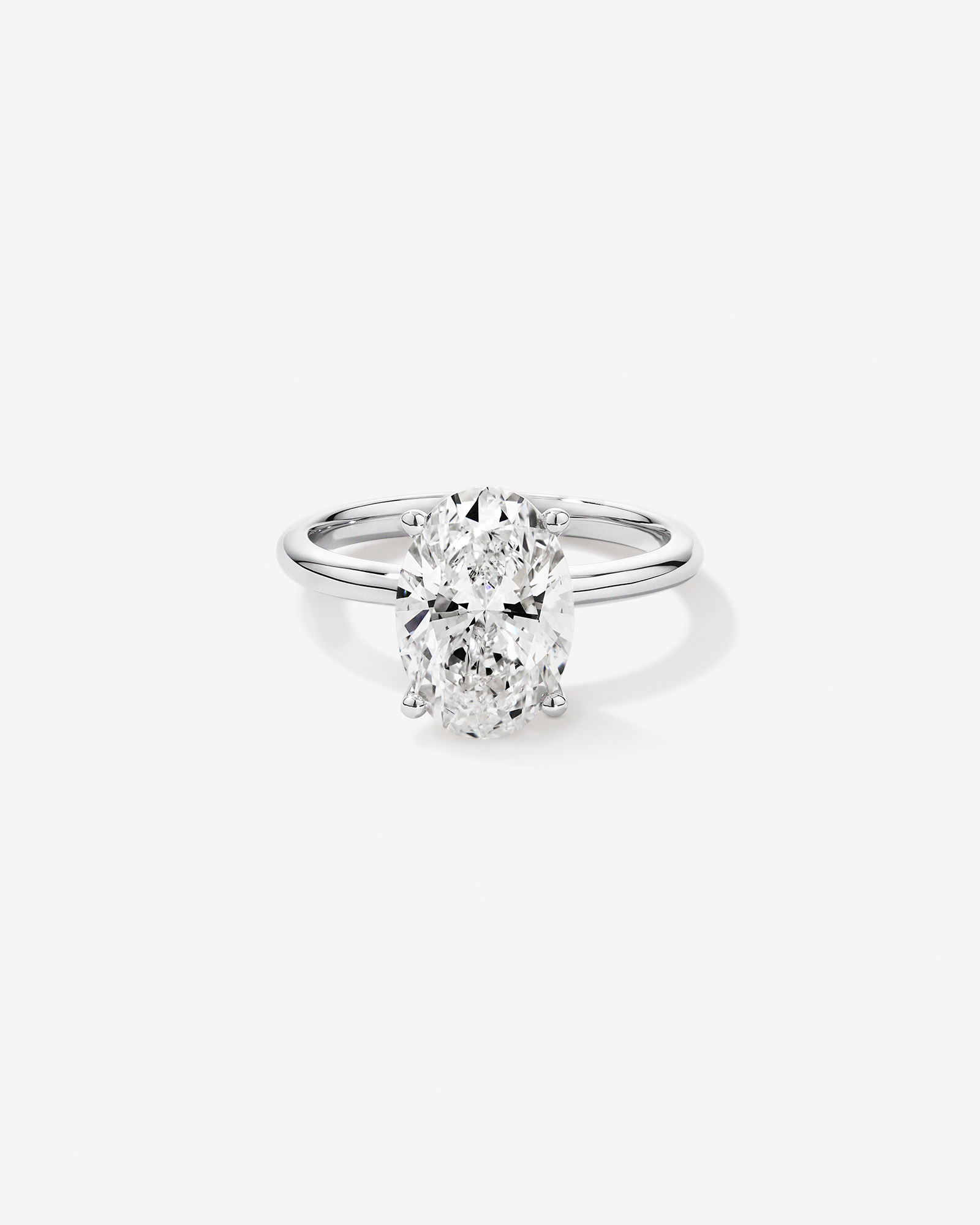 3.00 Carat TW Oval Cut Laboratory-Grown Diamond Solitaire Engagement Ring Platinum