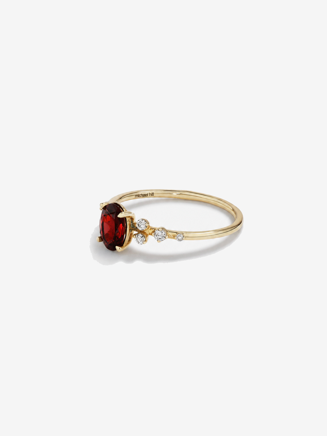 Garnet and 0.12 Carat TW Diamond Ring 10kt Yellow Gold