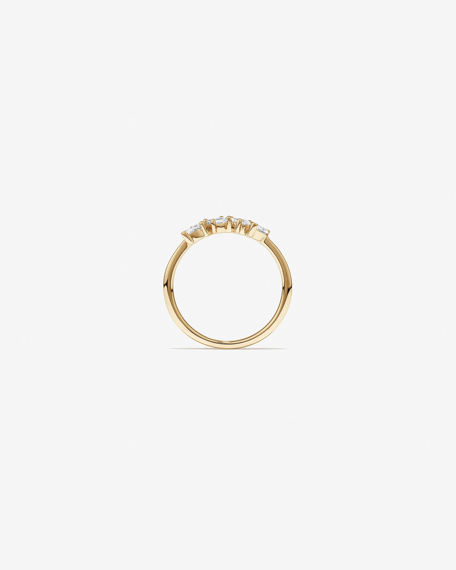 0.40 Carat TW Fancy Cut Laboratory-Grown Diamond Four Stone Ring 10kt Yellow Gold