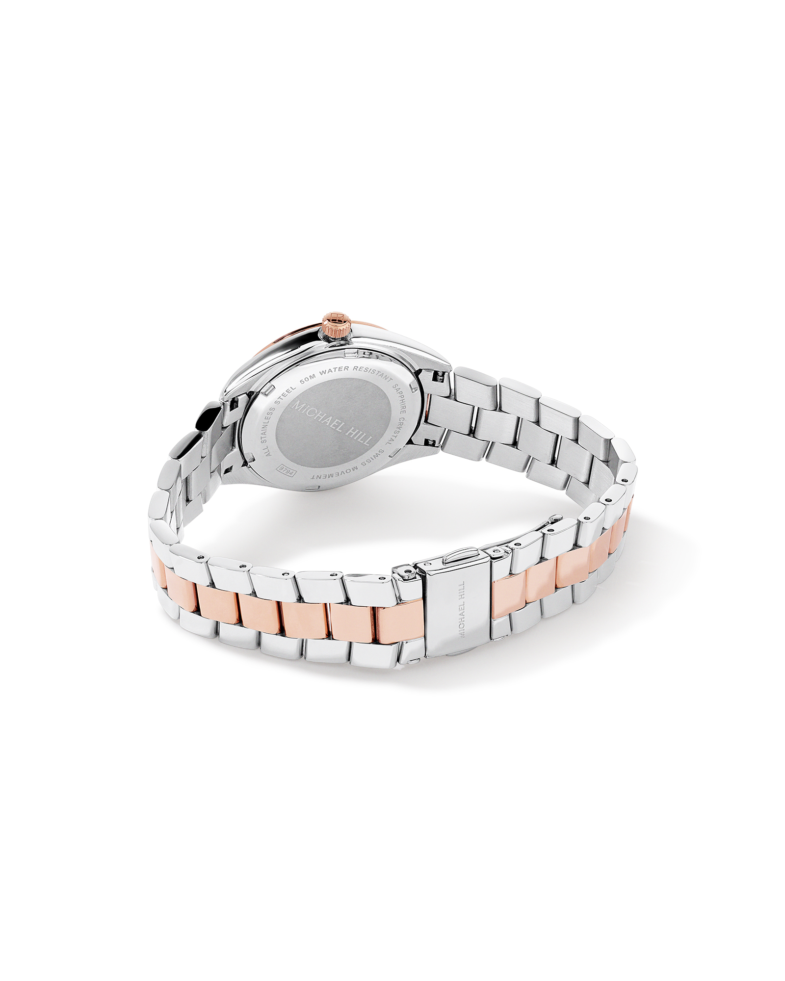 Two-Tone Women's Diamond Quartz Watch in Rose Gold Tone Stainless Steel