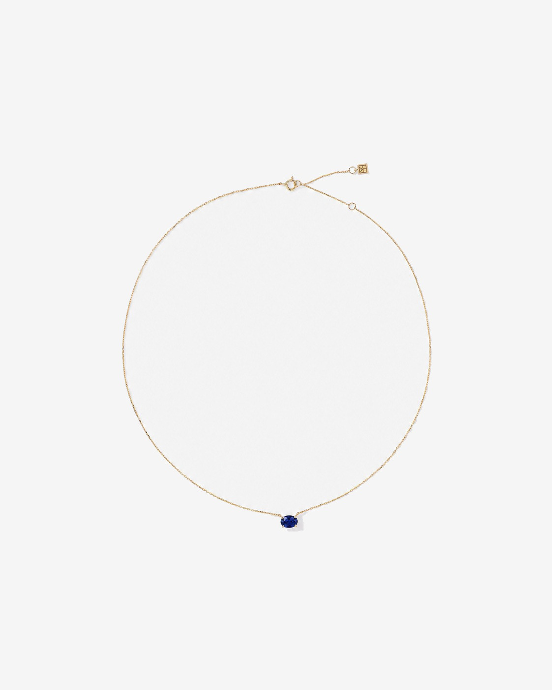 Collier ovale est-ouest Saphir en or jaune 10 ct