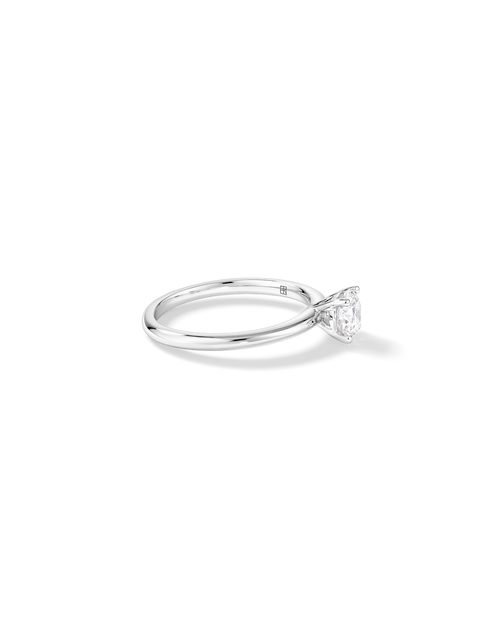 Bague de fiançailles en diamant solitaire ronde brillante cultivée laboratoire 0,70 carat TW or blanc 14 carats