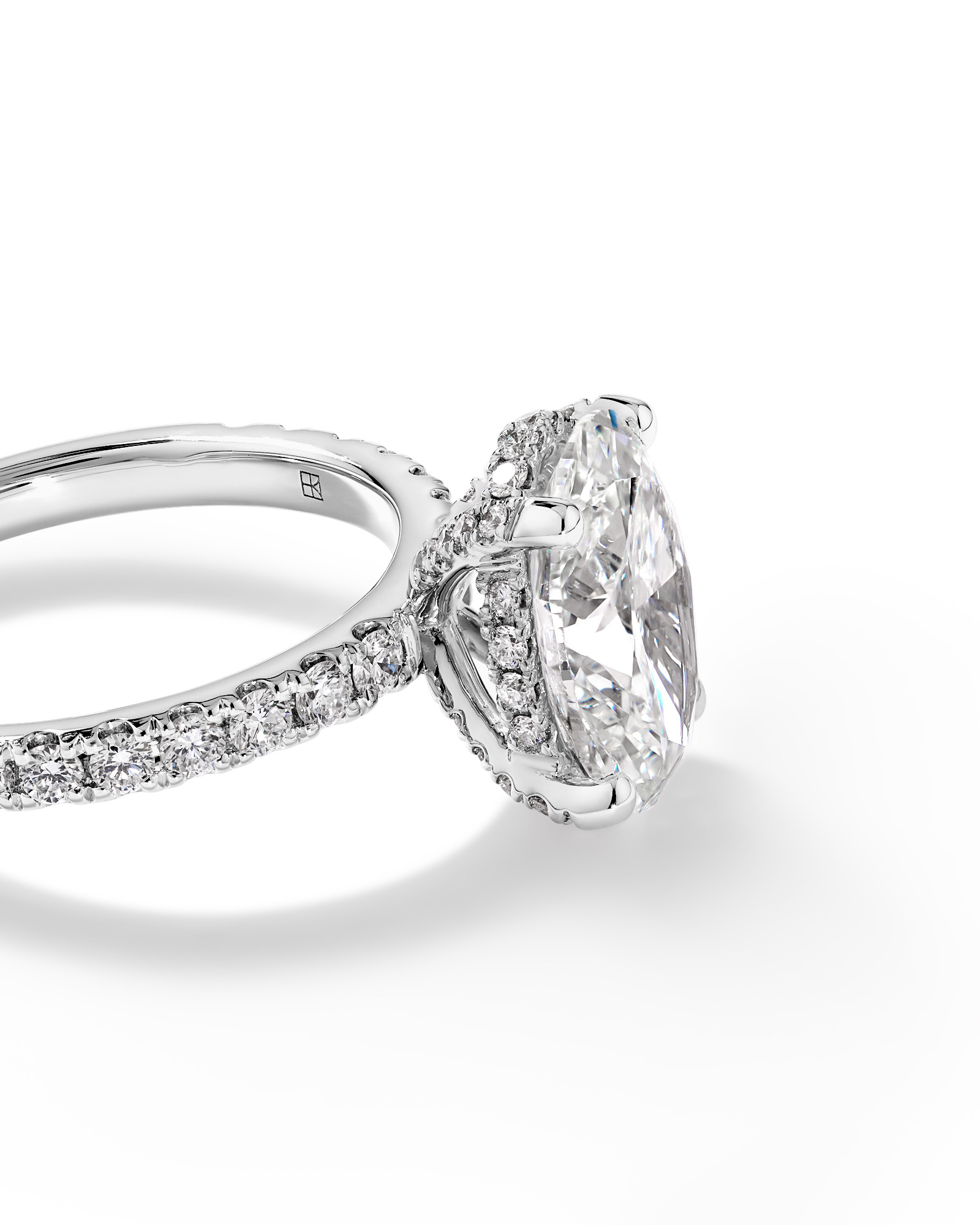 3.50 Carat TW Oval Cut Laboratory-Grown Diamond Engagement Ring 18kt White Gold