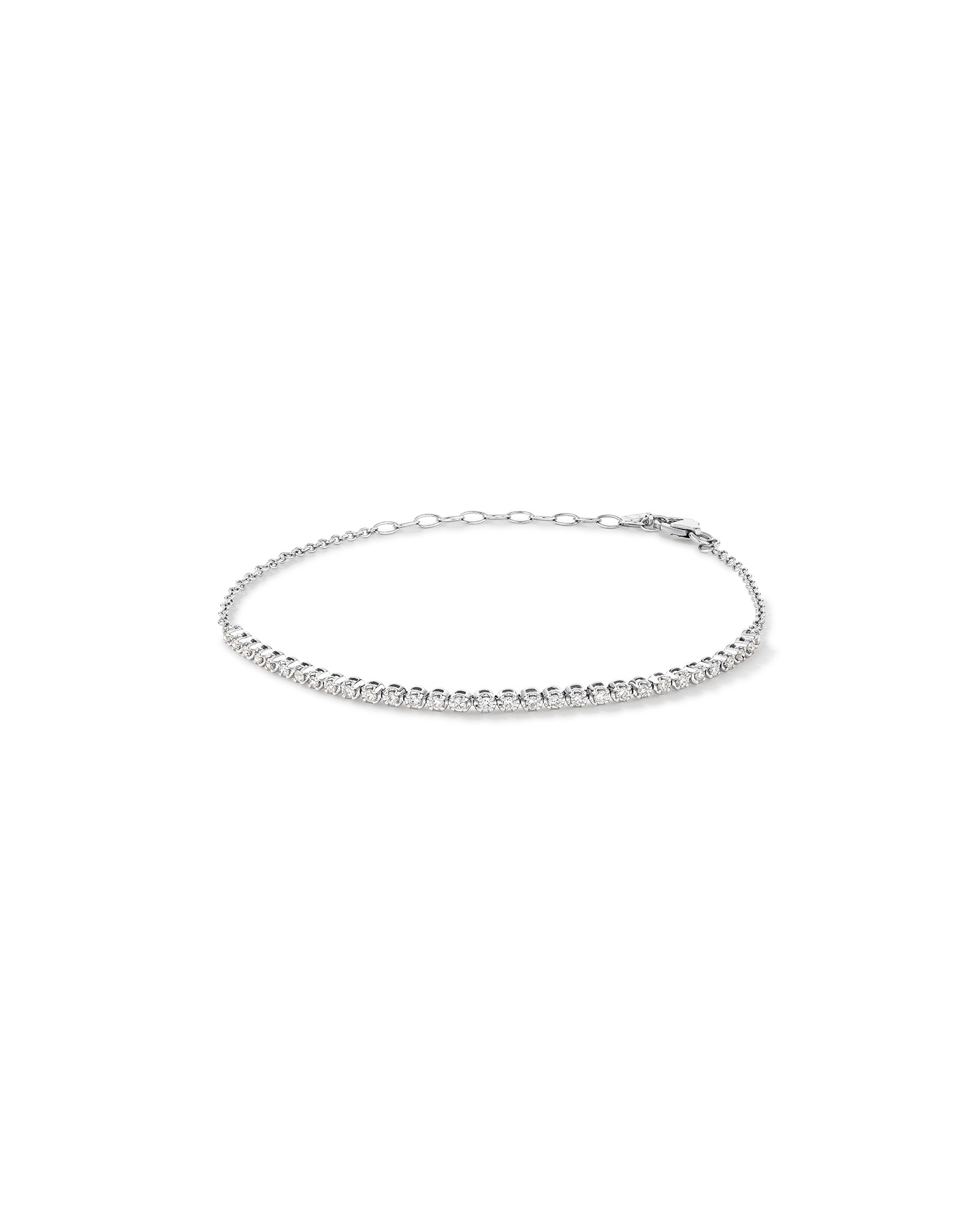 Bracelet de tennis en diamant TW de 0,50 carat cultivé en laboratoire en or blanc 10 carats