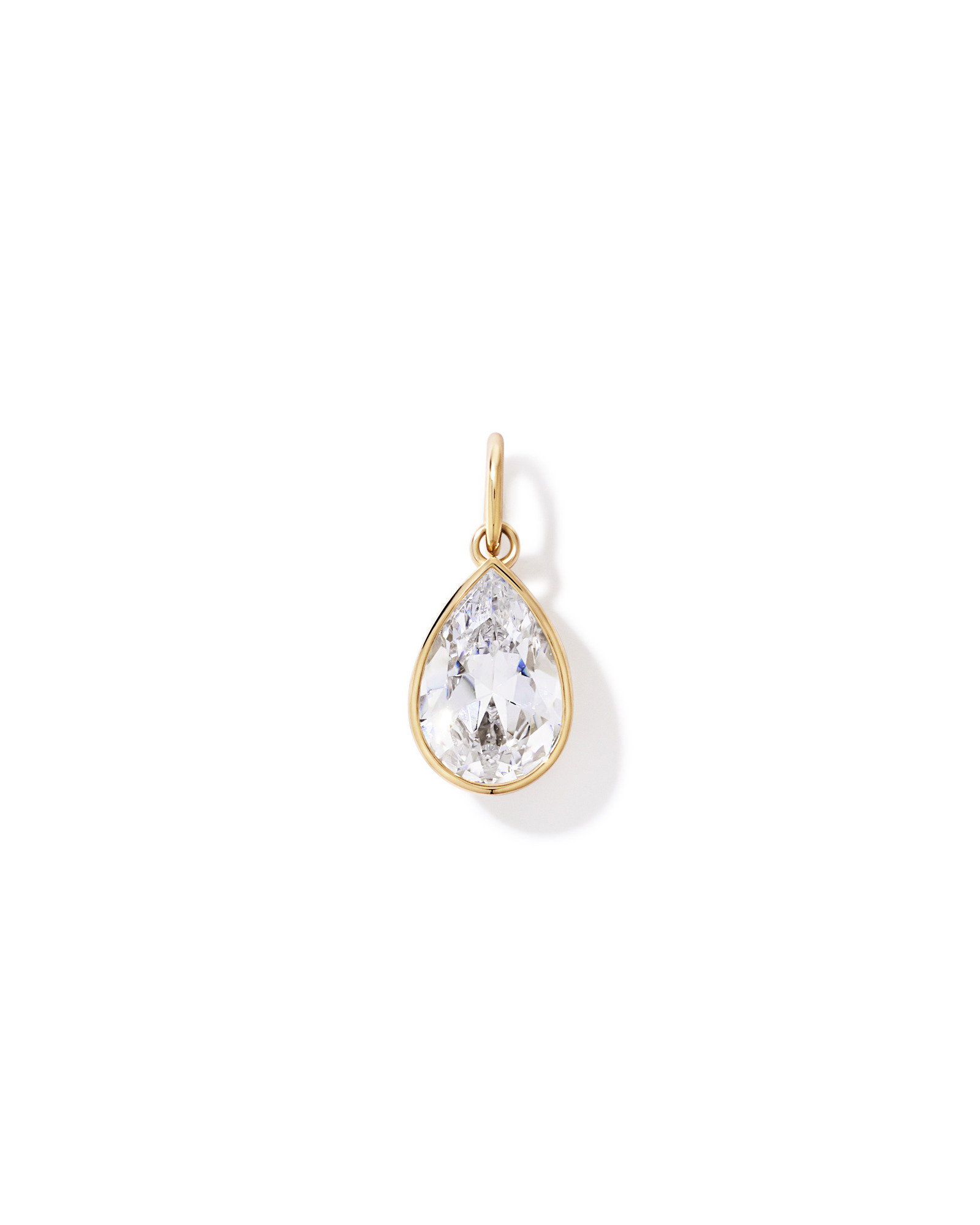 Pear-Cut Cubic Zirconia Pendant in 18kt Yellow Gold Vermeil