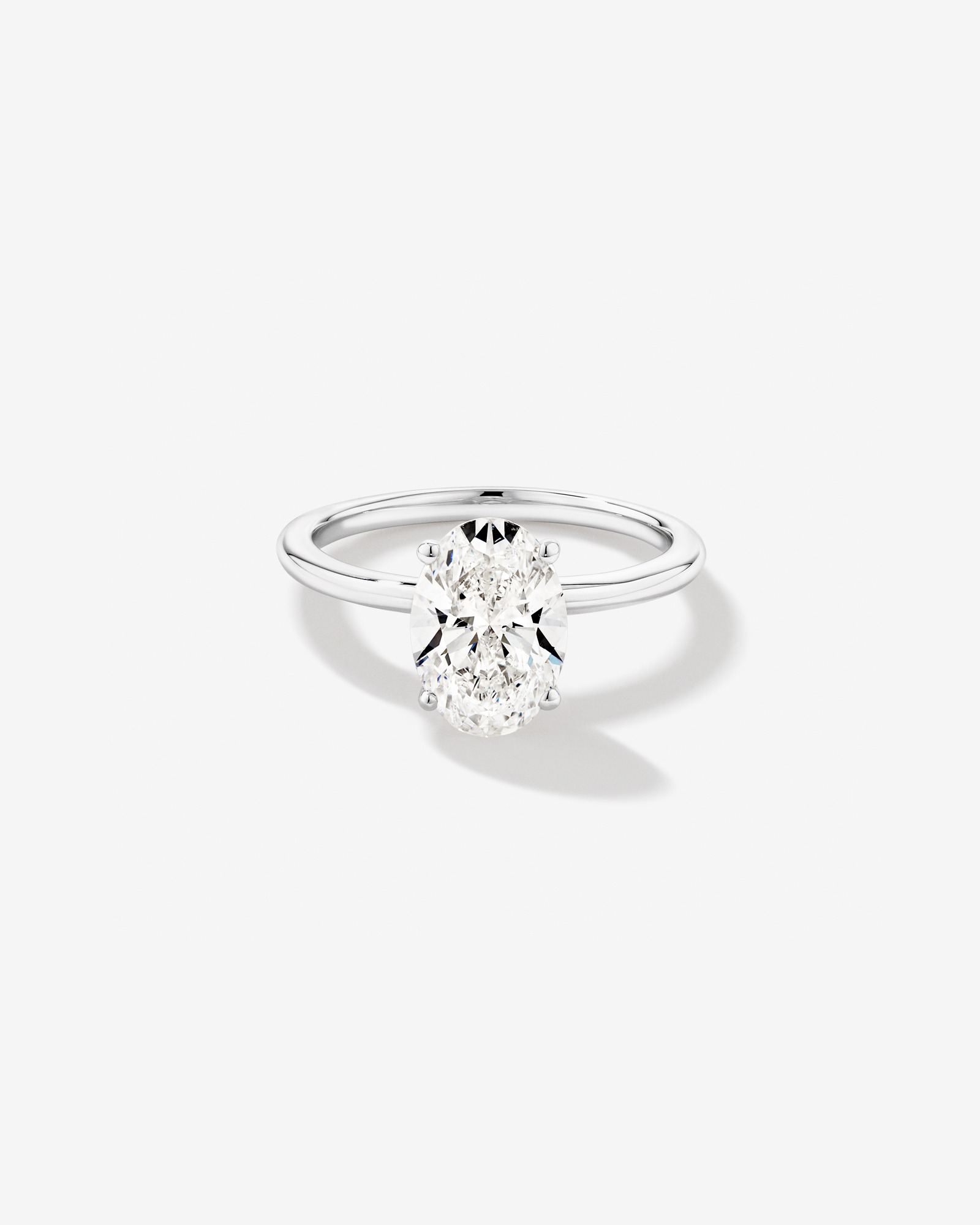 2 Carat TW Oval Laboratory-Grown Diamond Solitaire Engagement Ring 14kt White Gold