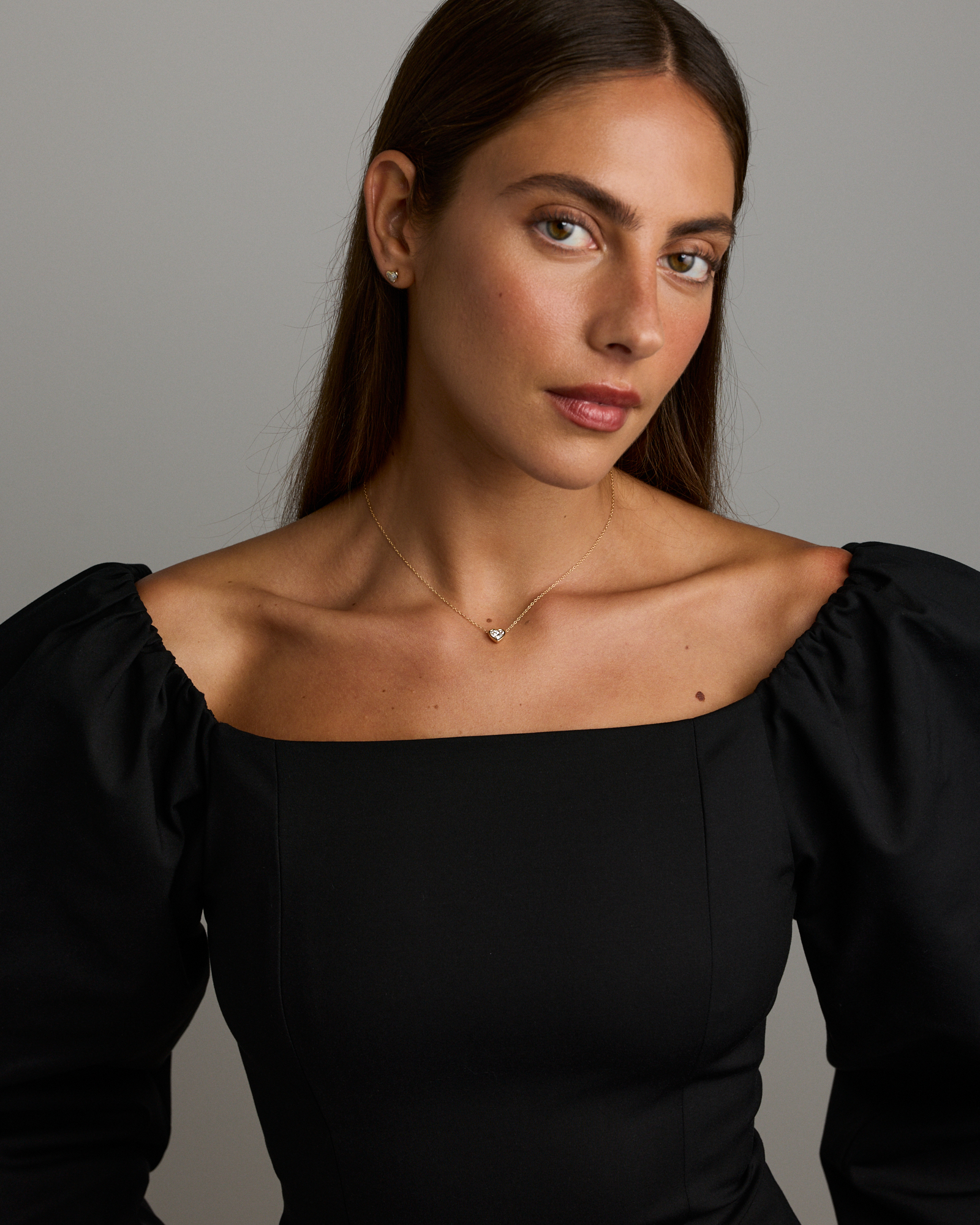 1.00 Carat TW Laboratory-Grown Diamond Heart Necklace  in 10kt Yellow Gold