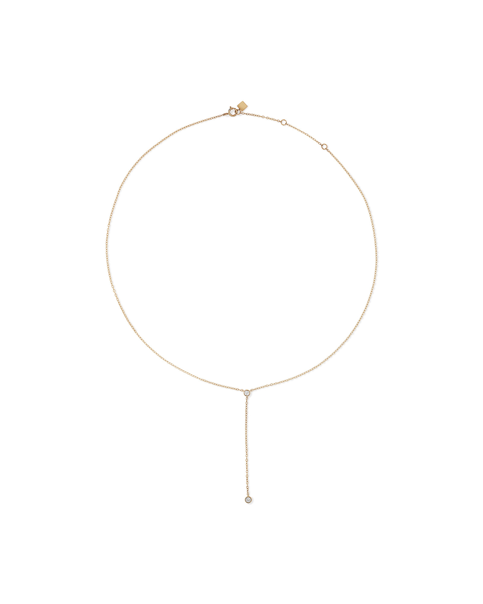 Collier Lariat rond TW en or jaune 10 carats en or jaune 10 carats